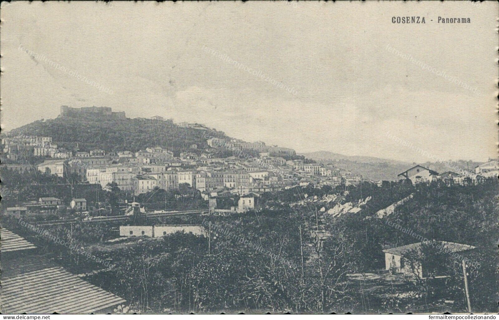 Cs443 Cartolina Cosenza Citta' Panorama Calabria 1919 - Cosenza