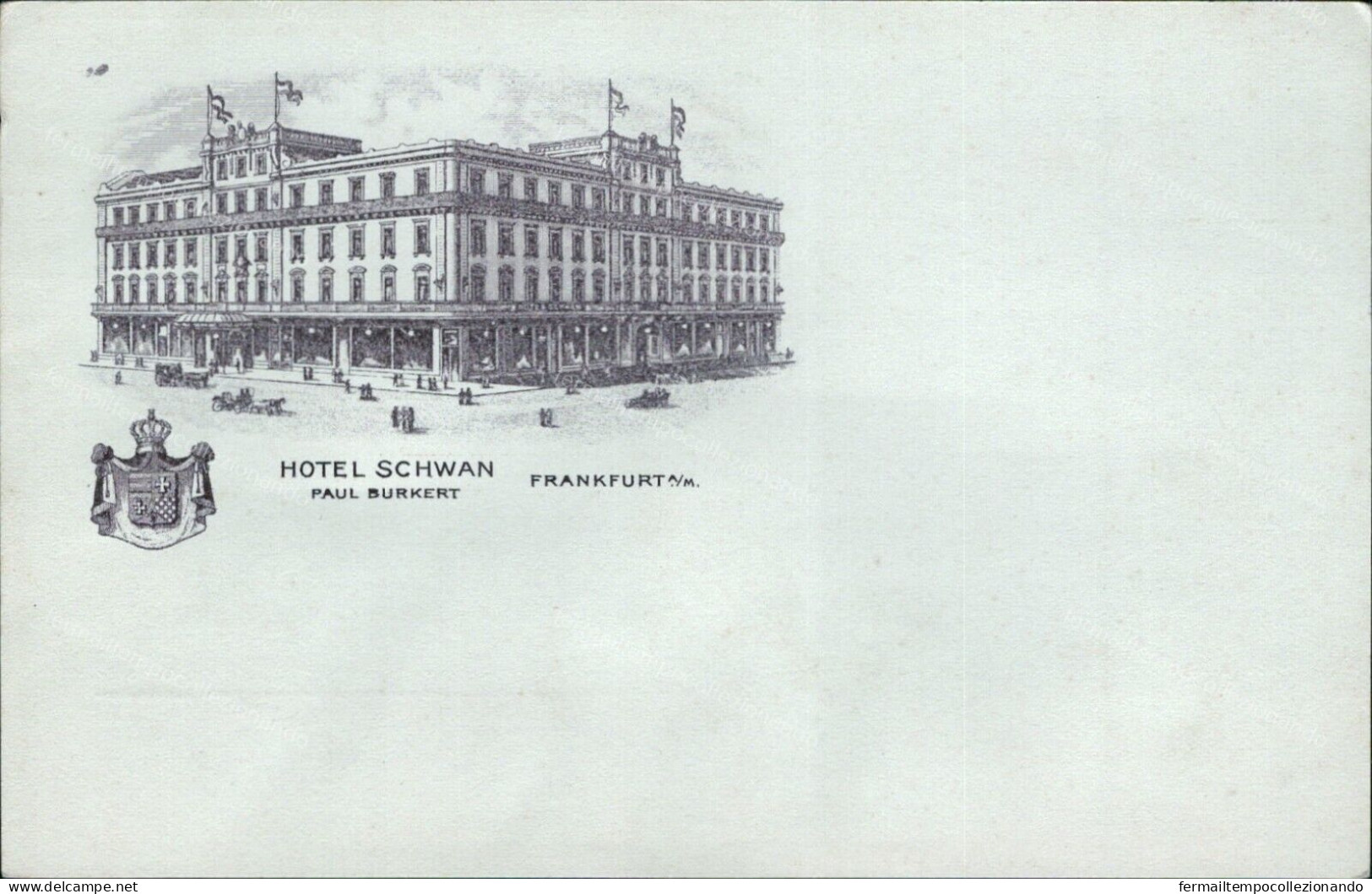 Cs447 Cartolina Franckfurt Hotel Schwan Germania Germani - Otros & Sin Clasificación