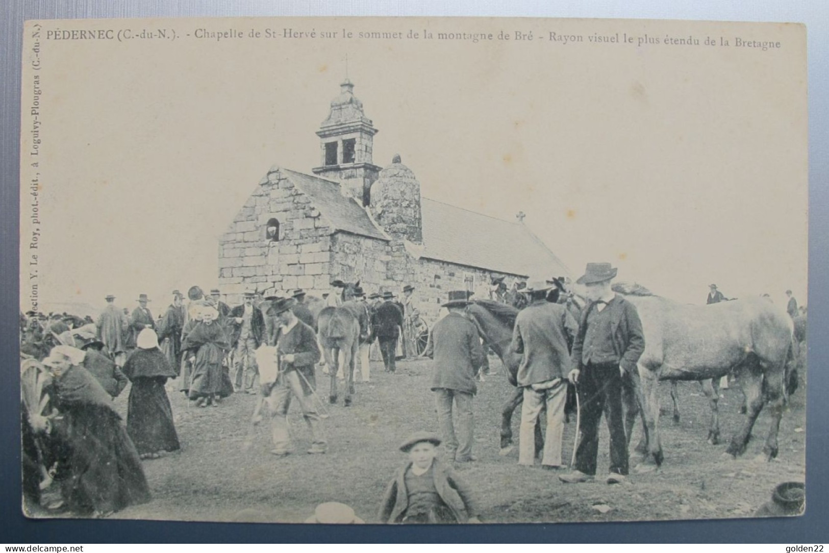 PEDERNEC. Chapelle De St. Hervé Sur Le Sommet De La Montagne De Bré. Rayon Visuel Le Plus étendu De La Bretagne - Sonstige & Ohne Zuordnung