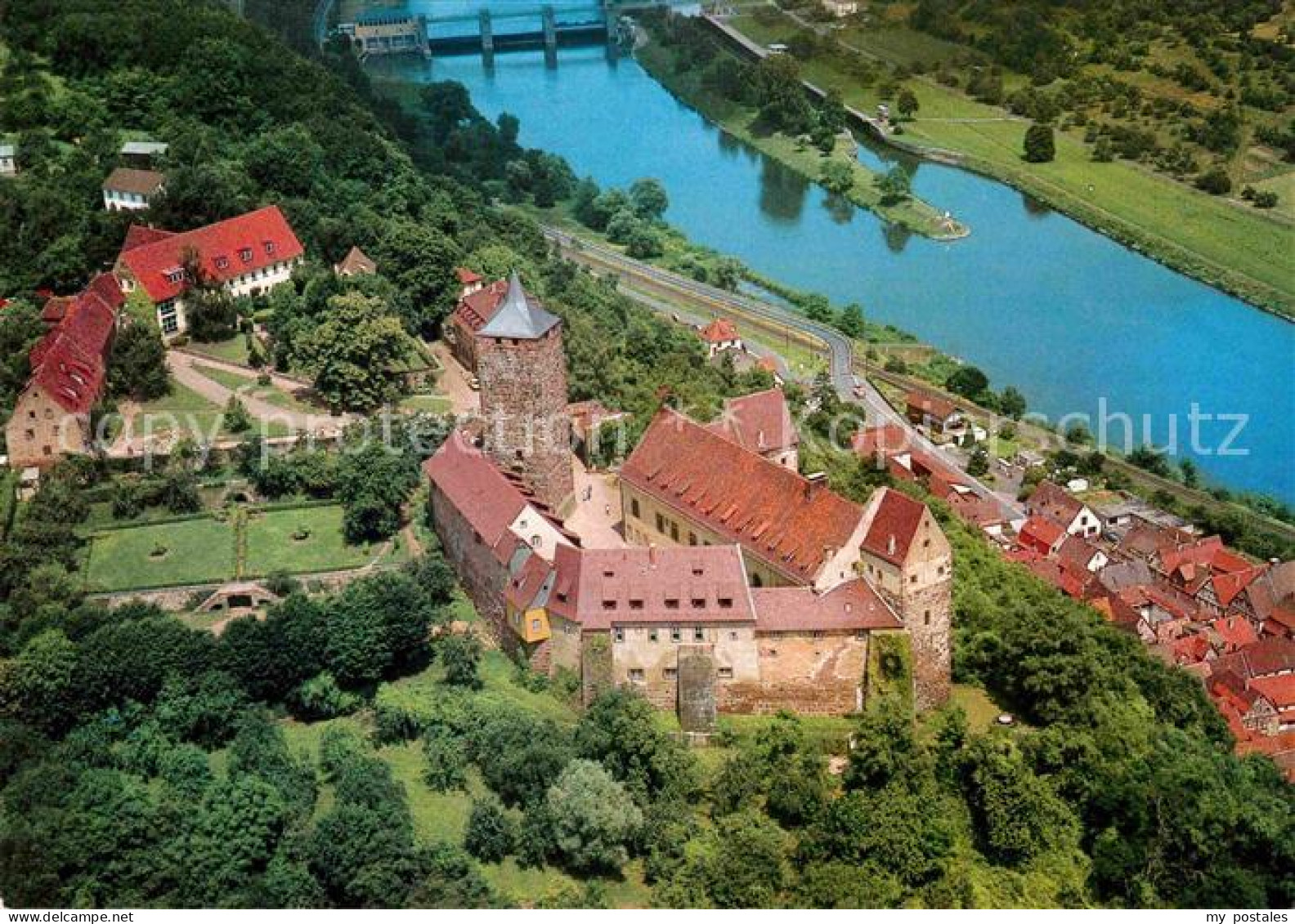 72841768 Rothenfels Unterfranken Fliegeraufnahme Burg Mit Main Rothenfels - Autres & Non Classés