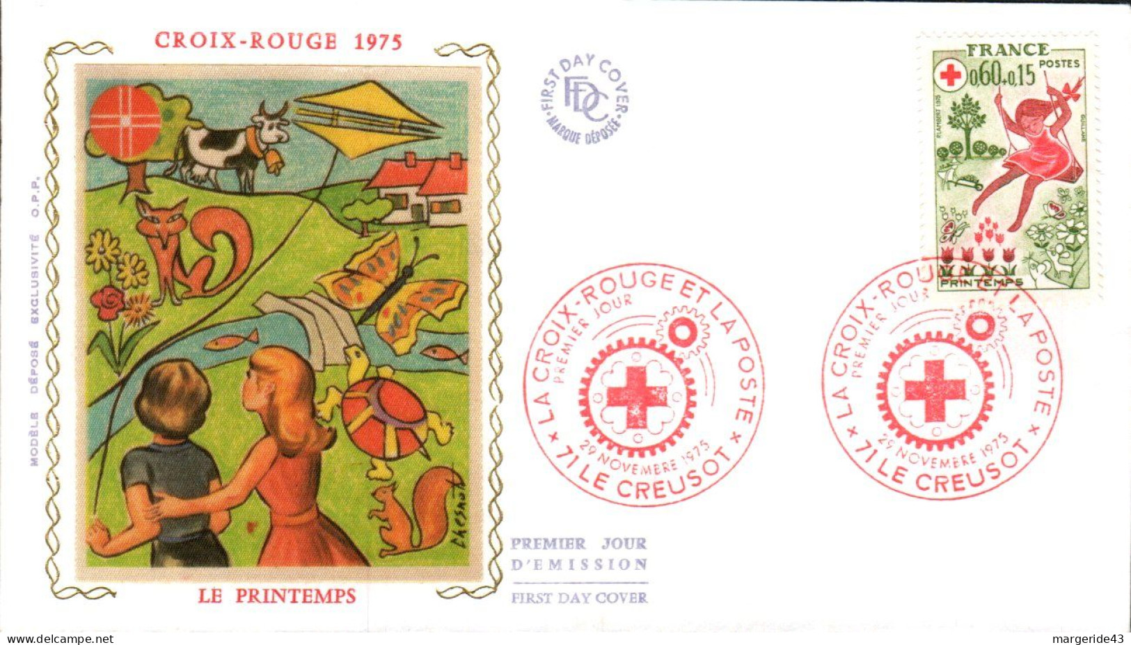 FDC 1975 CROIX ROUGE - 1970-1979