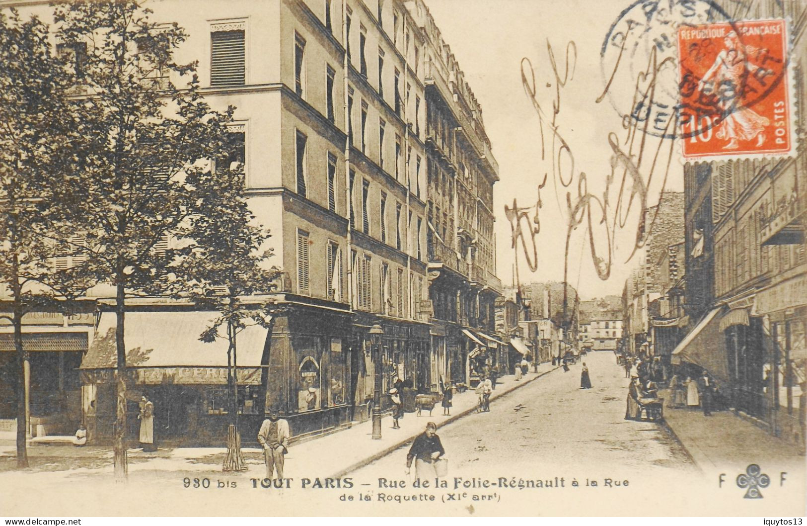 CPA. [75] > TOUT PARIS > N° 930 Bis - Rue De La Folie-Régnault à La Rue De La Roquette - (XIe Arrt.) - 1912 - TBE - District 11