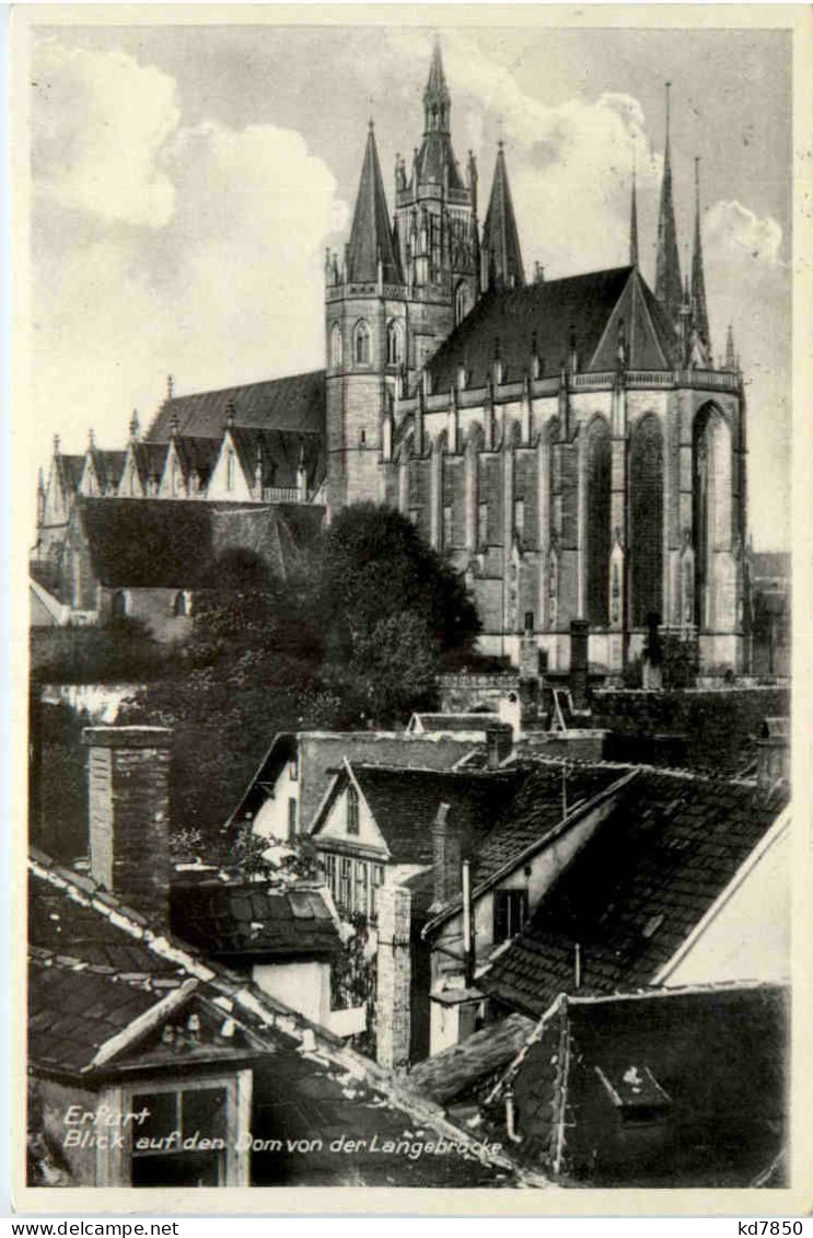 Erfurt, Blick Auf Den Dom Von Der Langebrücke - Erfurt