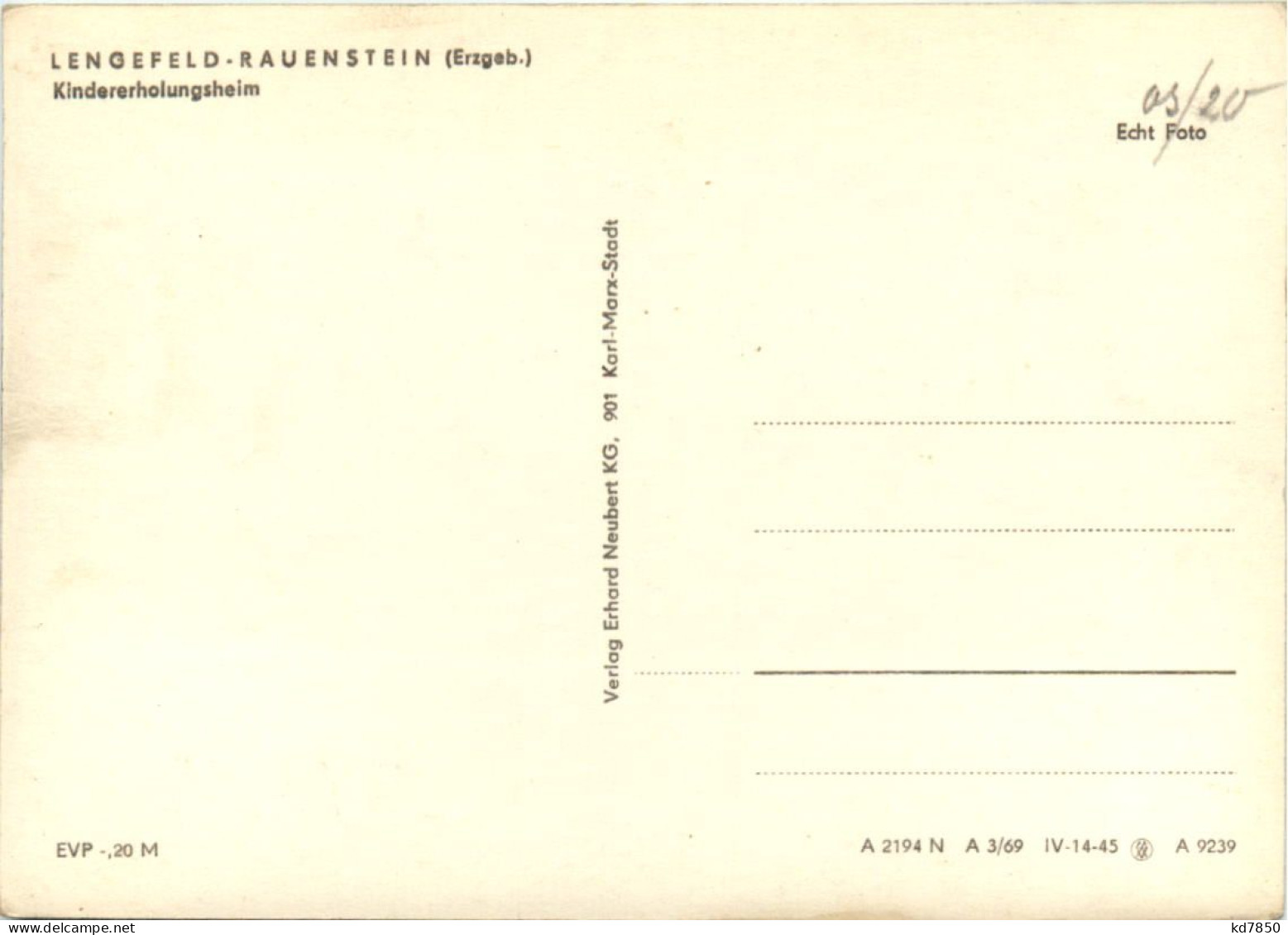 Lengefeld-Rauenstein I. Erzgeb.,, Kindererholungsheim - Lengefeld