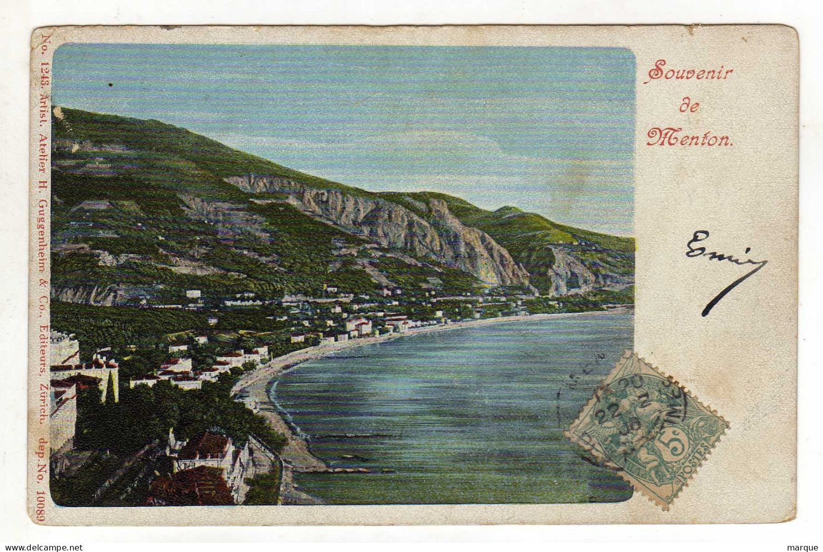 Cpa N° 10089 Souvenir De MENTON - Menton