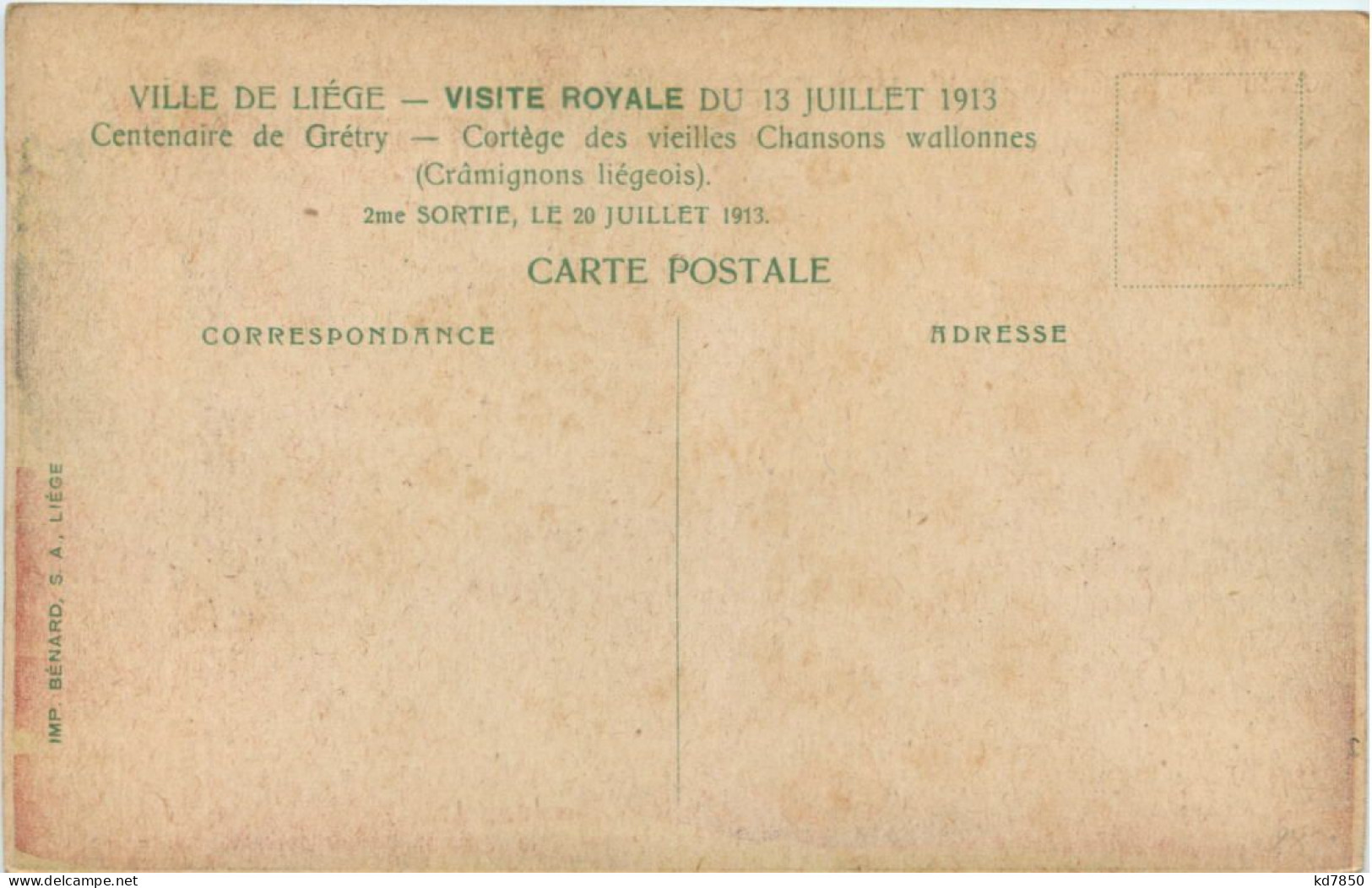 Liege - Visite Royale 1913 - Liege