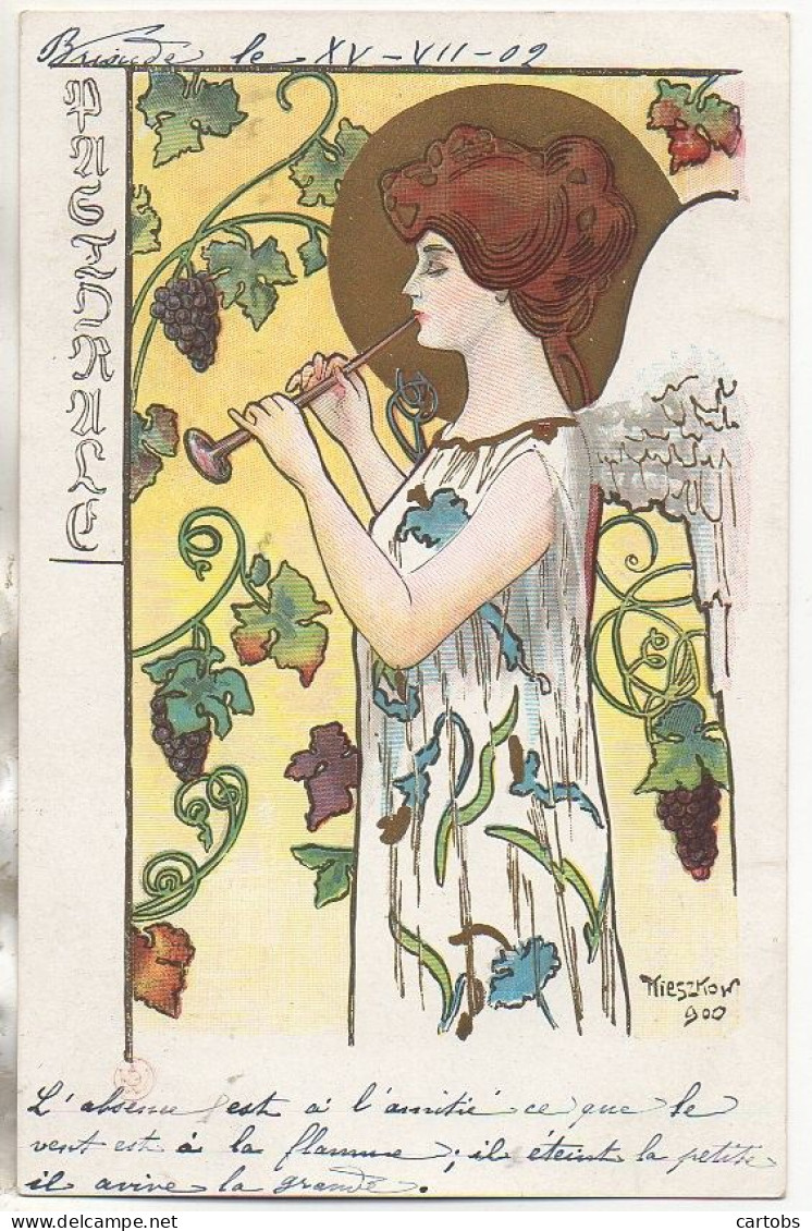 Art Nouveau  Illustrateur KIESZKOW (Pologne) Série Ange Musicien - Sonstige & Ohne Zuordnung