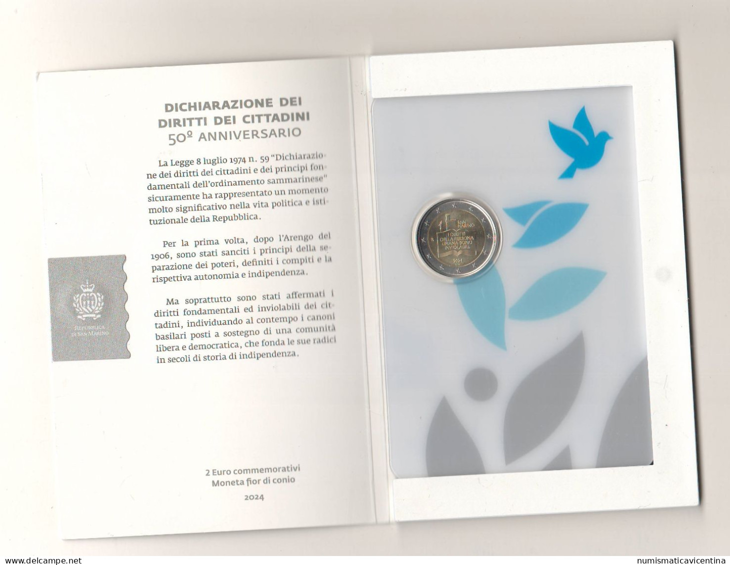 2 € Euro 2024 Diritti San Marino Saint Marin Blister FDC UNC € - San Marino