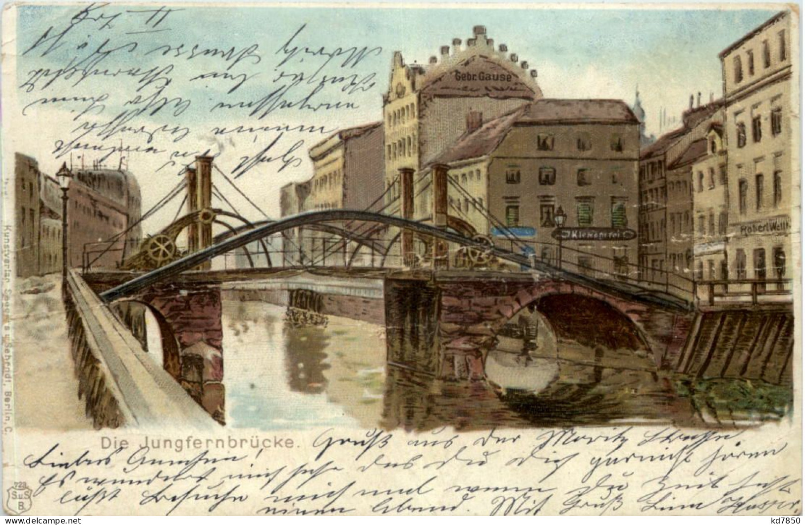 Berlin - Die Jungfernbrücke - Litho - Autres & Non Classés