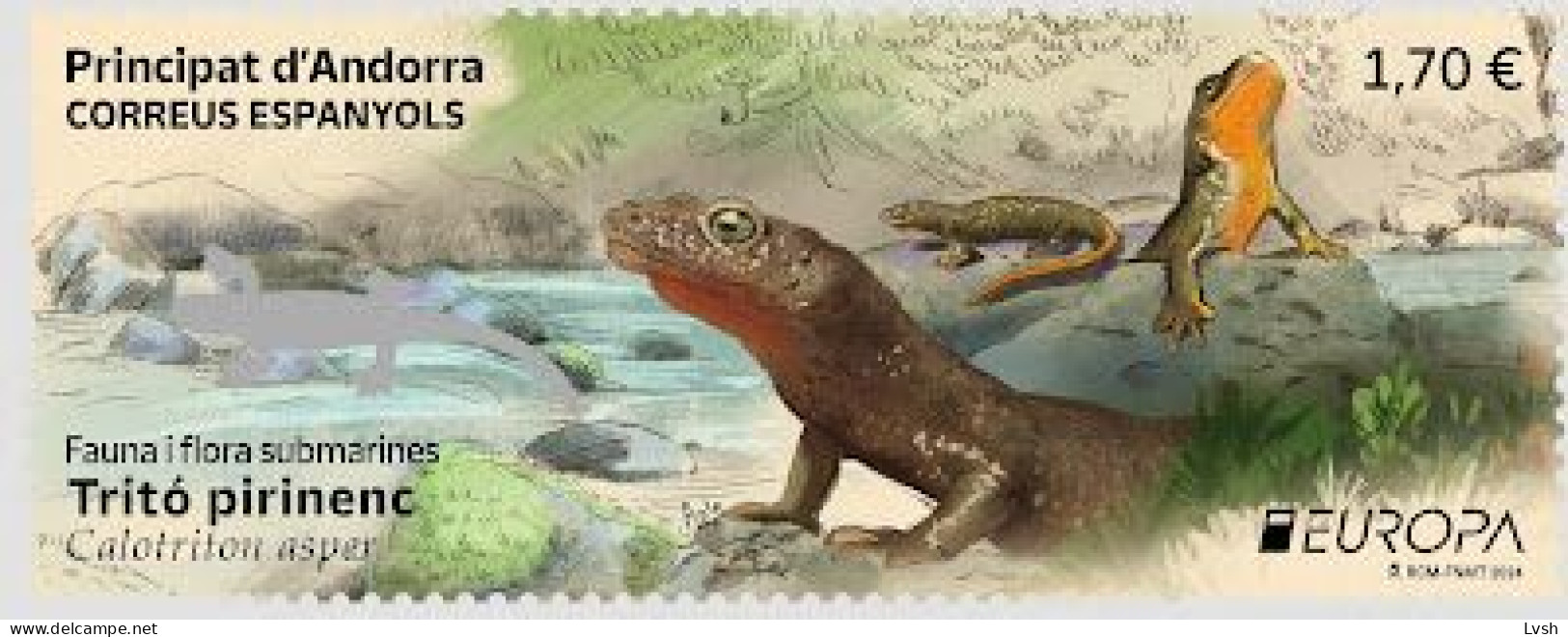 Andorra (Spanish Post).2024.Europa CEPT.Underwater Fauna And Flora.1 V. ** . - 2024