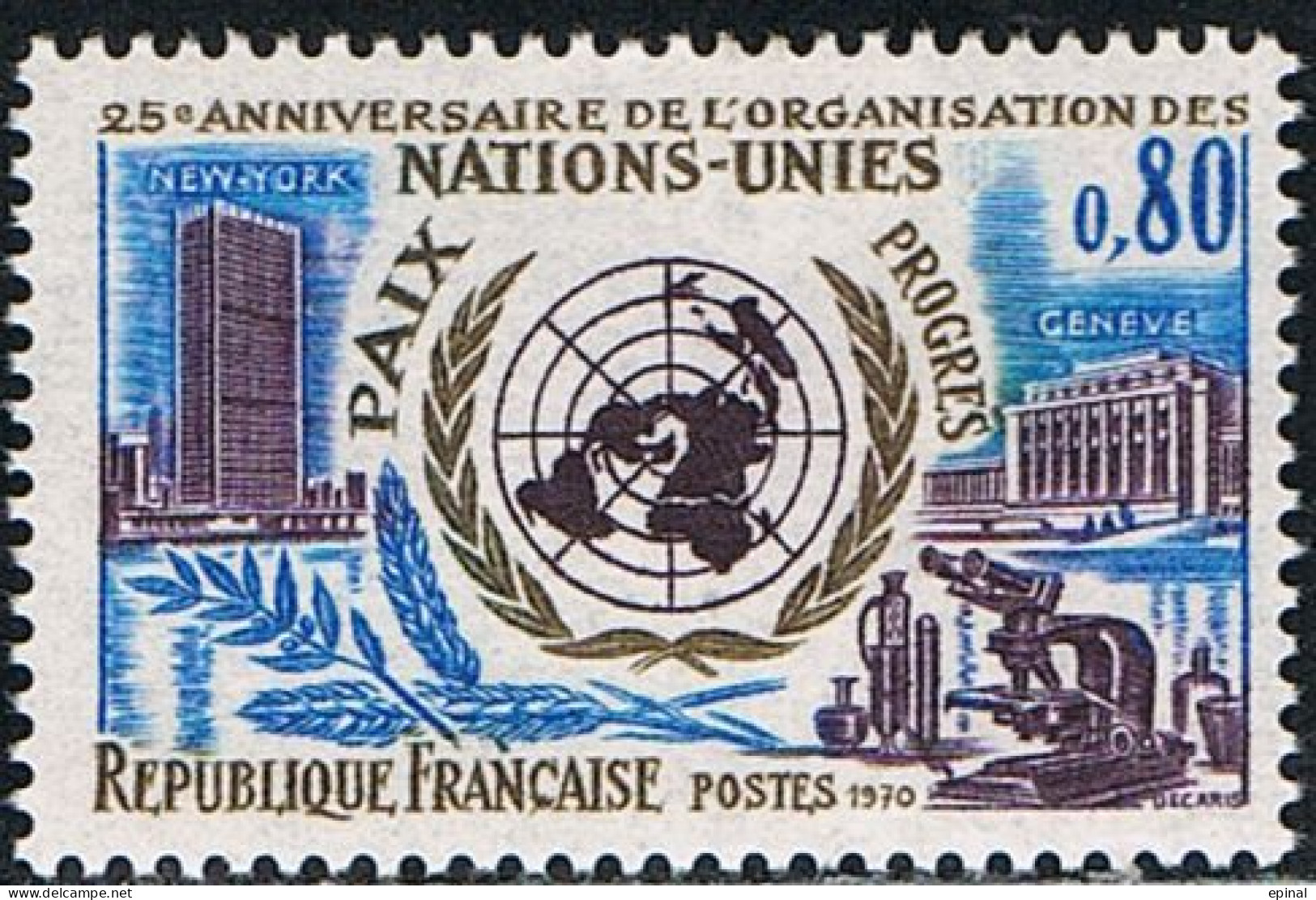 FRANCE : N° 1658 ** (25ème Anniversaire De L'O.N.U.) - PRIX FIXE - - Unused Stamps