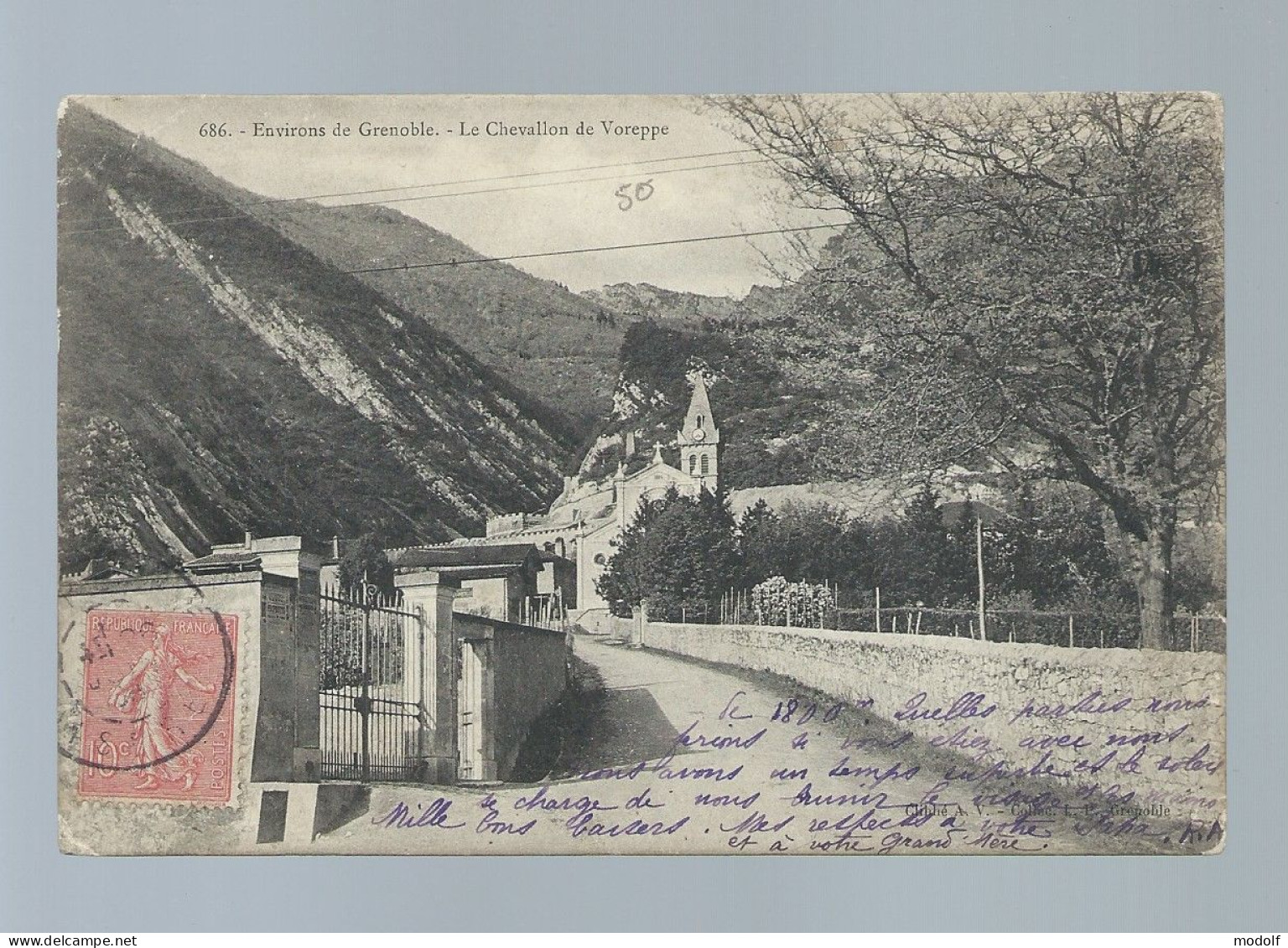 CPA - 38 - Environs De Grenoble - Le Chevallon De Voreppe - Circulée En 1906 (trace De Pli) - Voreppe