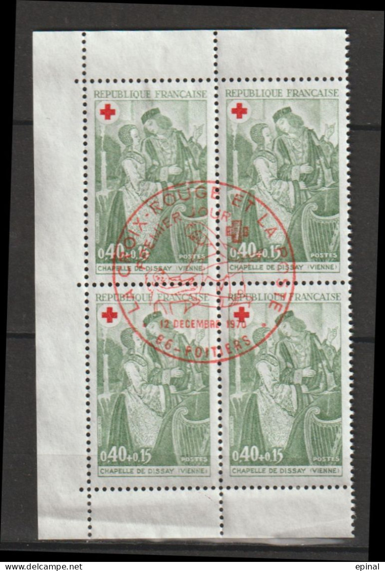 FRANCE : N° 1661 Oblitéré En Bloc De 4 "TàD 1er Jour" (Croix-Rouge) - PRIX FIXE - - Used Stamps