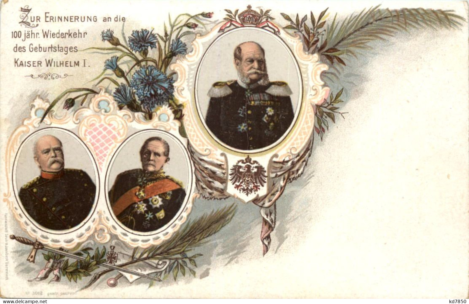 Erinnerung 100jährige Wiederkehr Geburtstag Wilhelm I - Royal Families