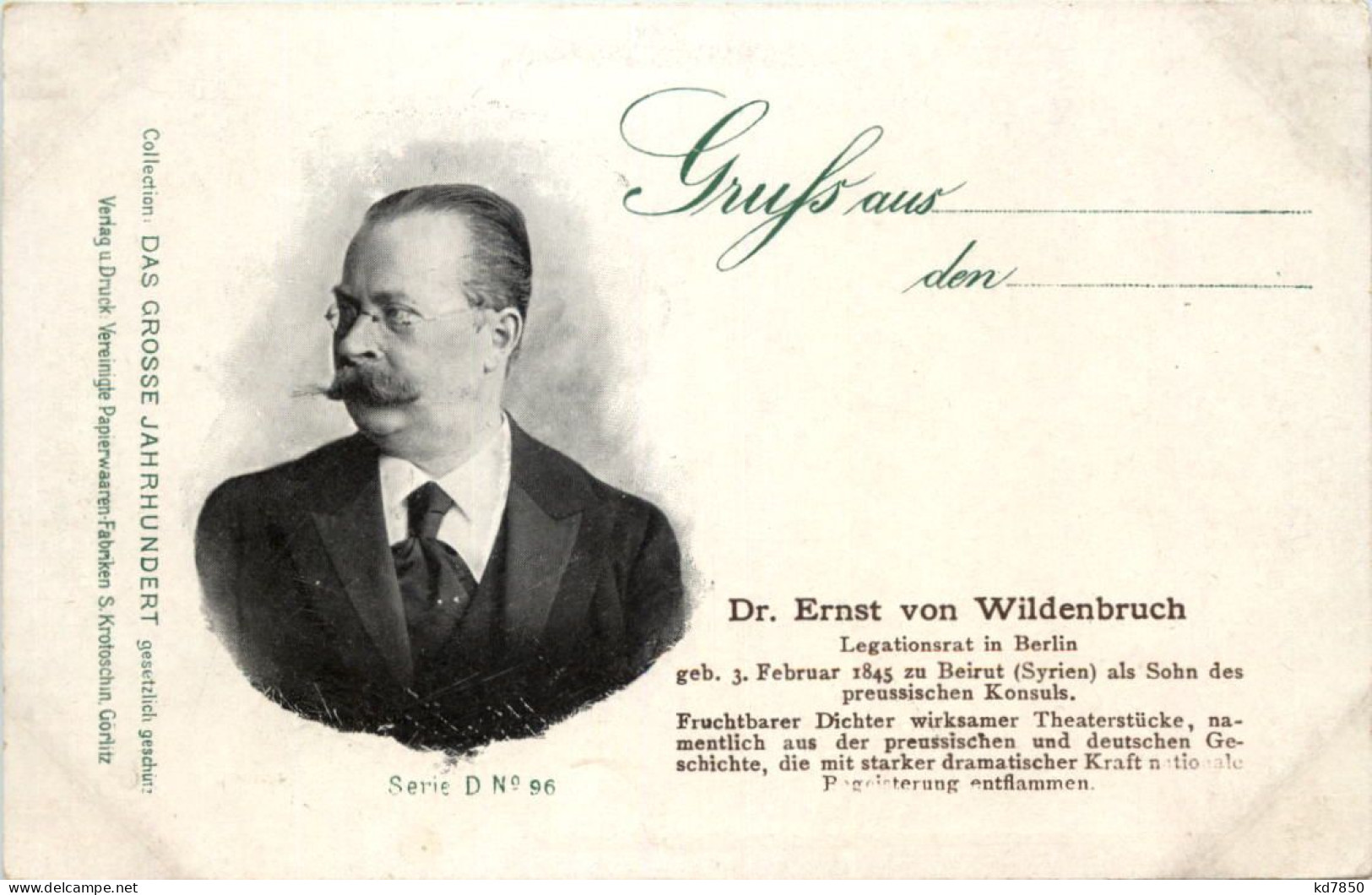 Dr. Ernst Von Wildenbruch - Legationsrat In Berlin - Uomini Politici E Militari