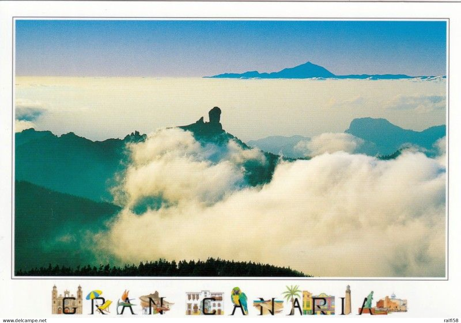 1 AK Gran Canaria * Der Roque Nublo Mit Seinem Auffälligen Basaltfelsen, Das Wahrzeichen Der Insel Mit Blick Zum Teide * - Gran Canaria