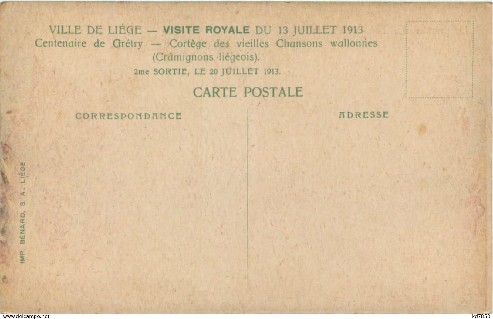 Liege - Visite Royale 1913 - Liege