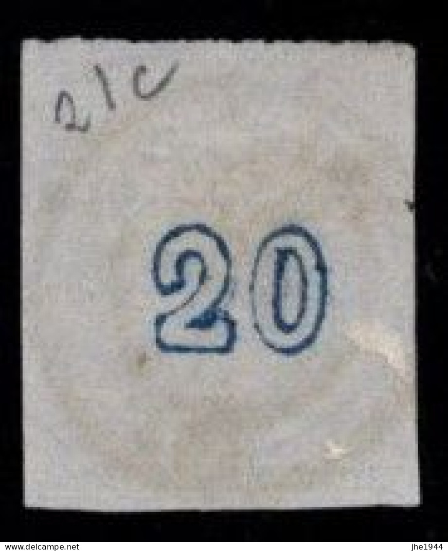 Grece N° 0021c Tête De Mercure Bleu 20 L Chiffre 20 Au Verso - Used Stamps