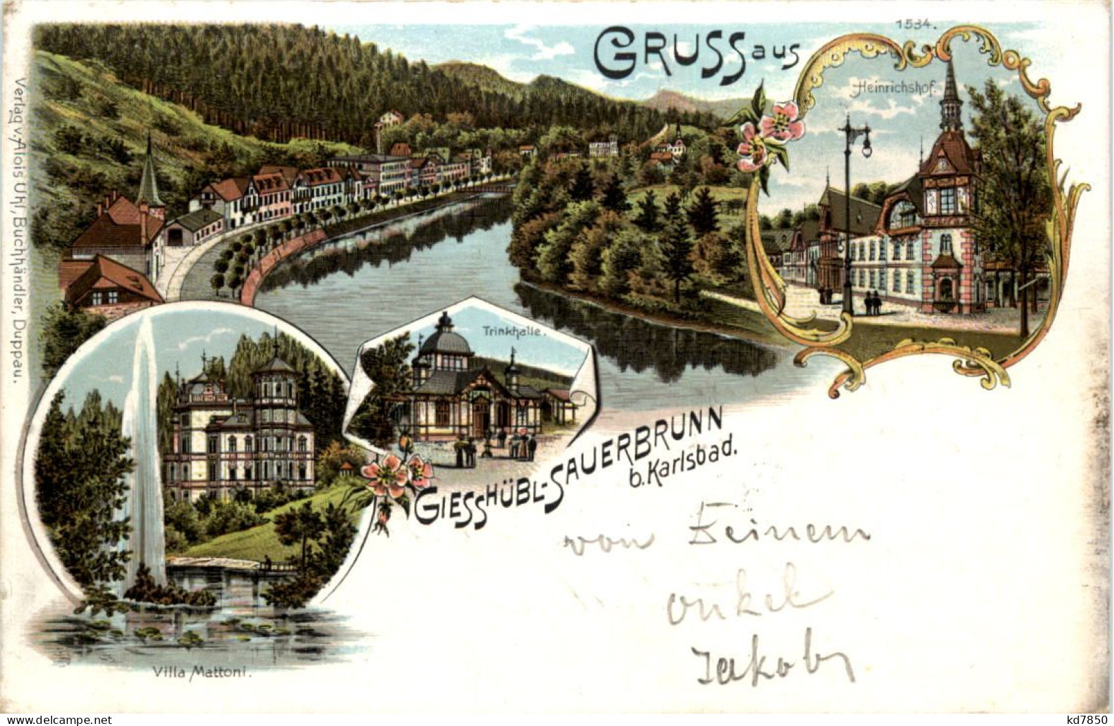 Gruss Aus Giesshübl-Sauerbrunn - Litho - Bohemen En Moravië