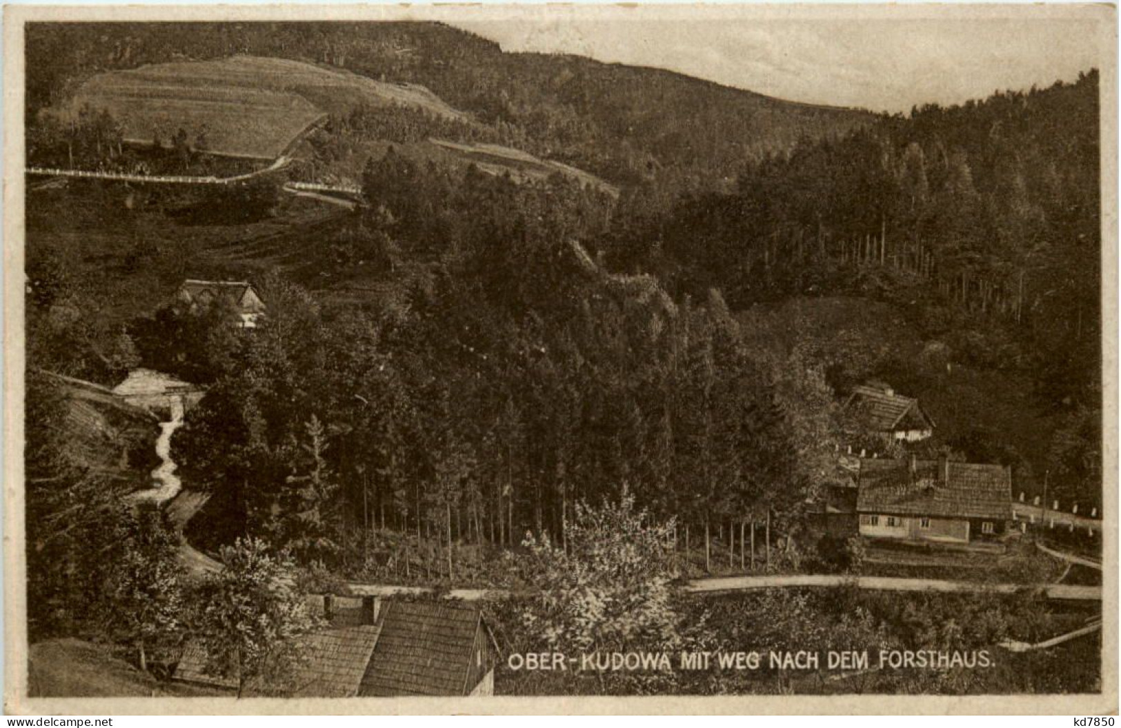 Ober-Kudowa Mit Weg Nach Dem Forsthaus - Schlesien