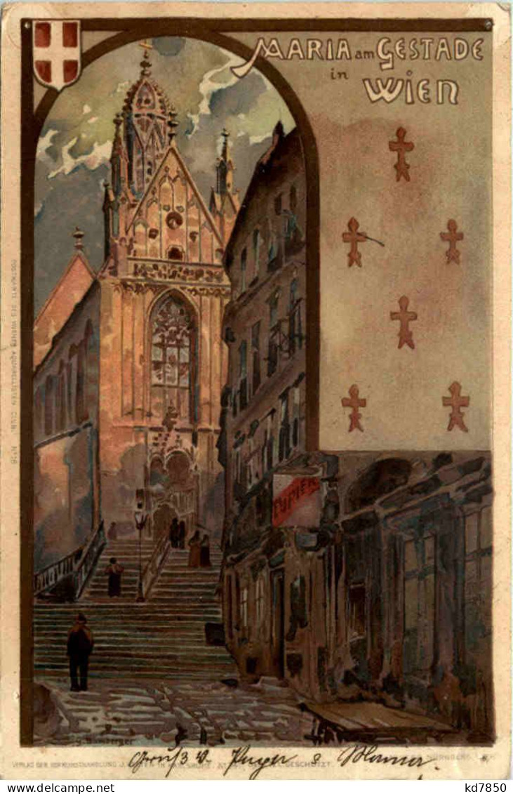 Maria Am Gestadte In Wien - Litho - Andere & Zonder Classificatie