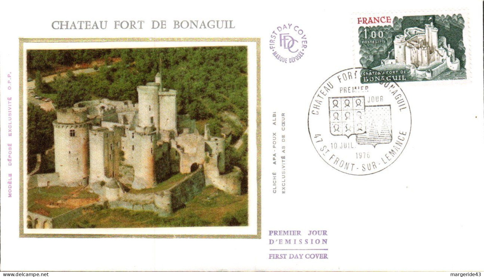 FDC 1976 CHATEAU FORT DE BONAGUIL - 1970-1979