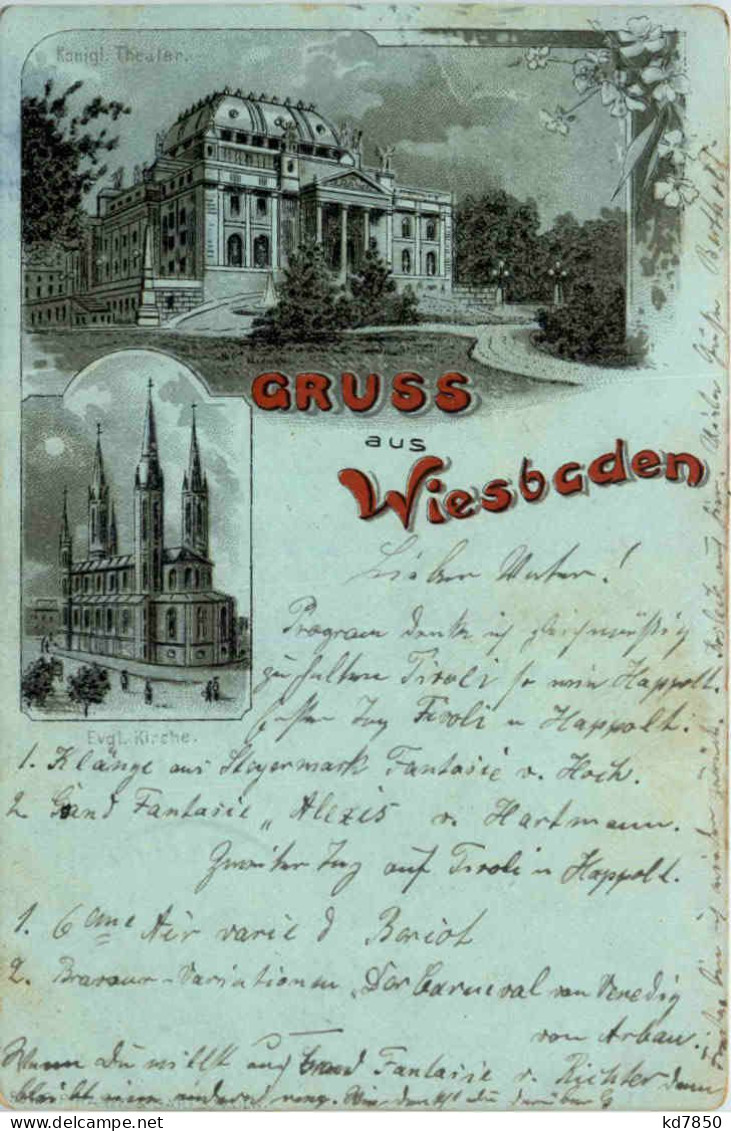 Gruss Aus Wiesbaden - Litho - Wiesbaden