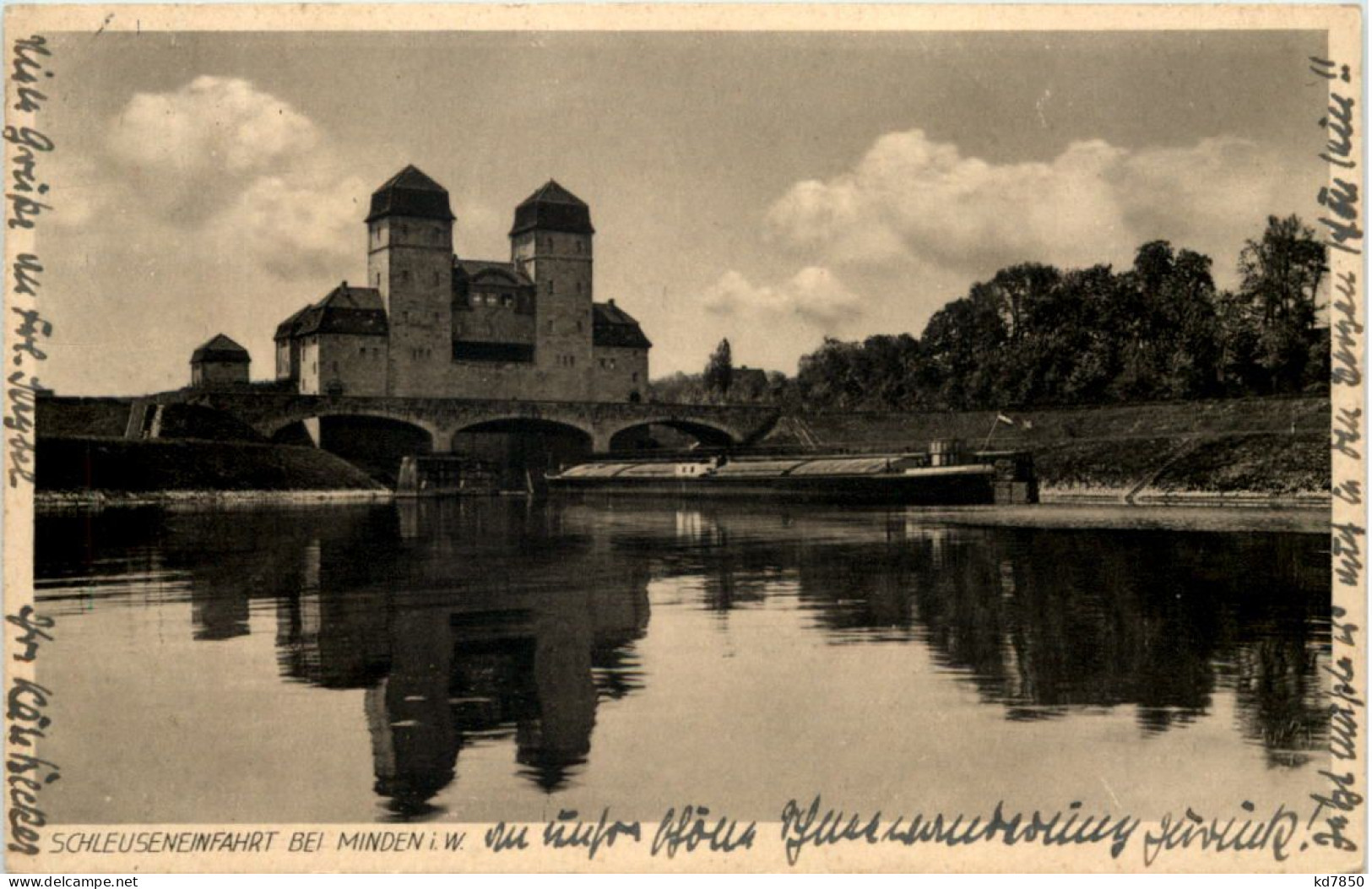 Minden I.W., Schleuseneinfahrt - Minden