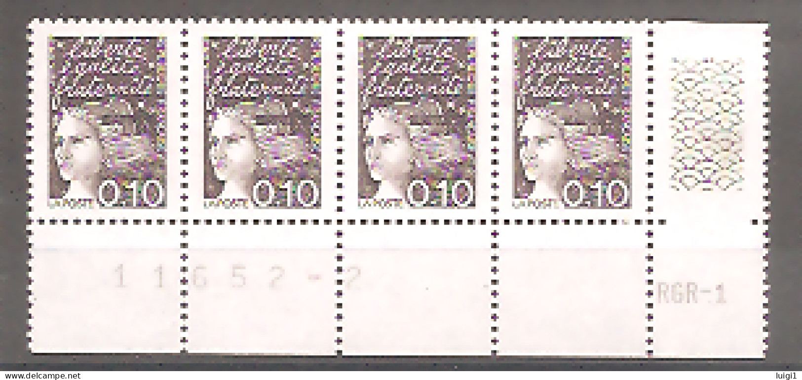 MAYOTTE 1999.  Y&T N° 62 - Type I. LUQUET Légende LA POSTE - Bande X 4 Avec Marges Et Guillochis . Neuve. - Unused Stamps