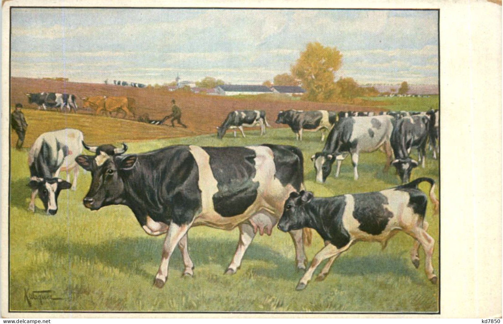 Kühe - Künstlerkarte Wagner - Vaches