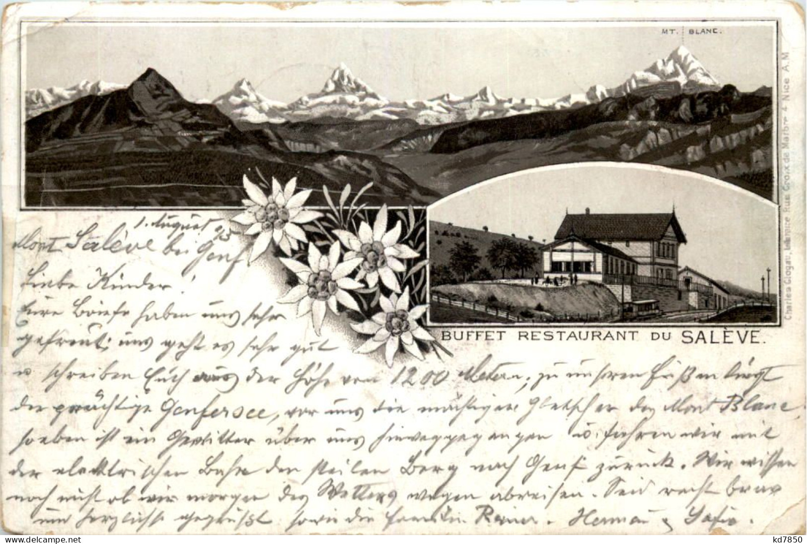 Buffet Restaurant Du Saleve - Litho 1895 - Andere & Zonder Classificatie