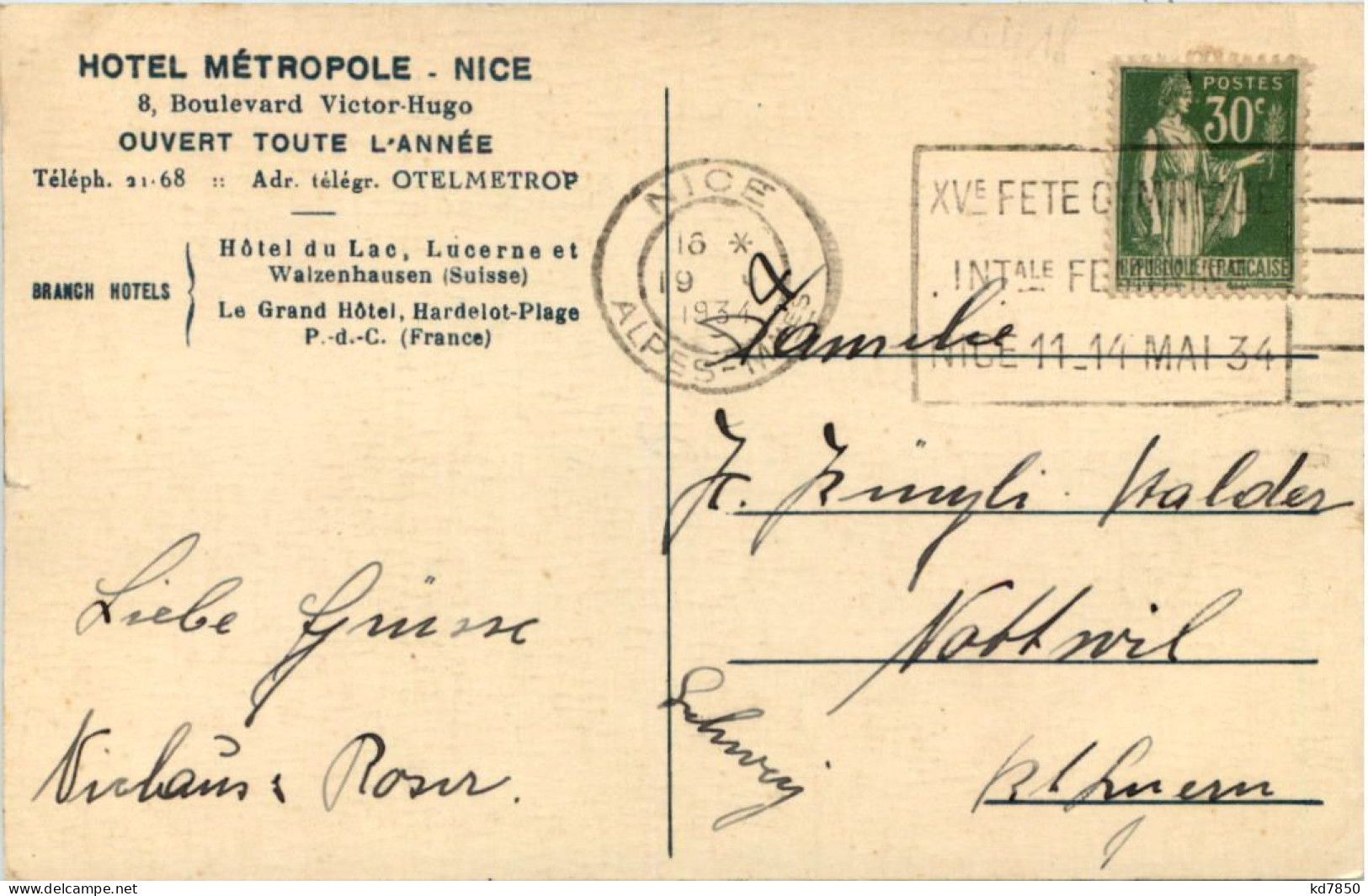 Nice - Hotel Metropole - Autres & Non Classés