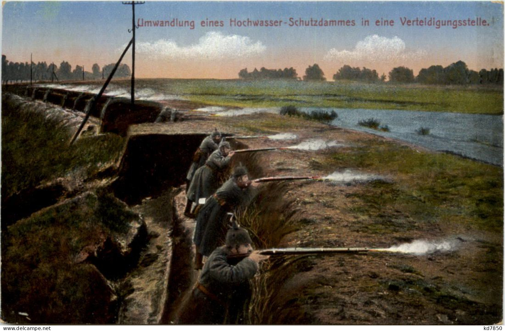 1. Weltkrieg - Umwandlung Eines Hochwasser Schutzdammes - War 1914-18