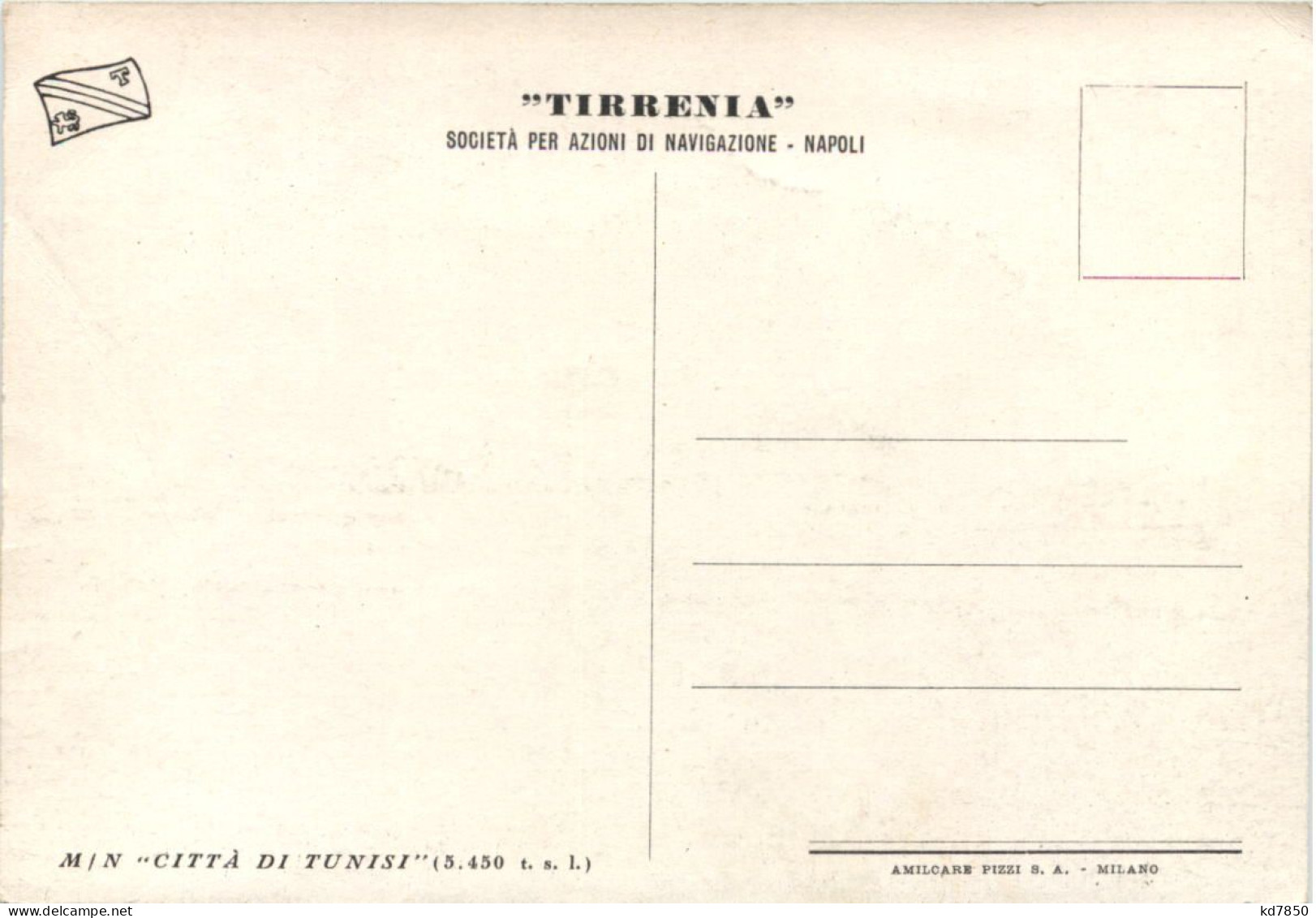 Dampfer MN Citta Di Tunisi - Piroscafi