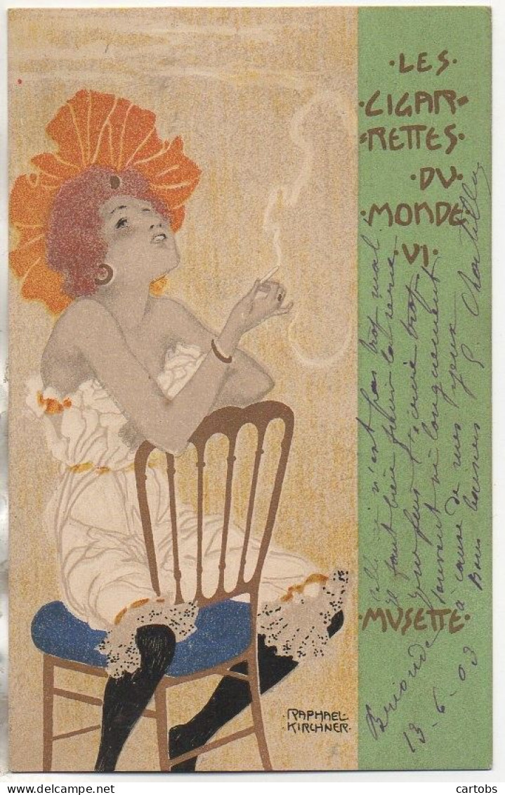 Art Nouveau  Illustrateur Raphaël KIRCHNER Série Les Cigarettes Du Monde N°VI  Musette - Kirchner, Raphael