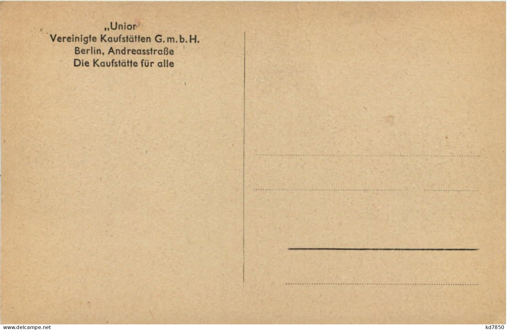 Berlin, Union Vereinigte Kaufstätten Andreasstrasse - Altri & Non Classificati