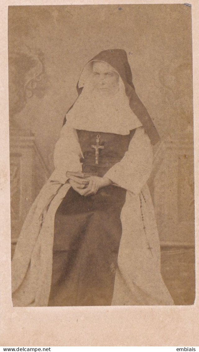 BRUXELLES - Photo CDV Portrait D'une Religieuse, Sœur Par Le Photographe DECLERCQ-DINCQ, Bruxelles - Antiche (ante 1900)