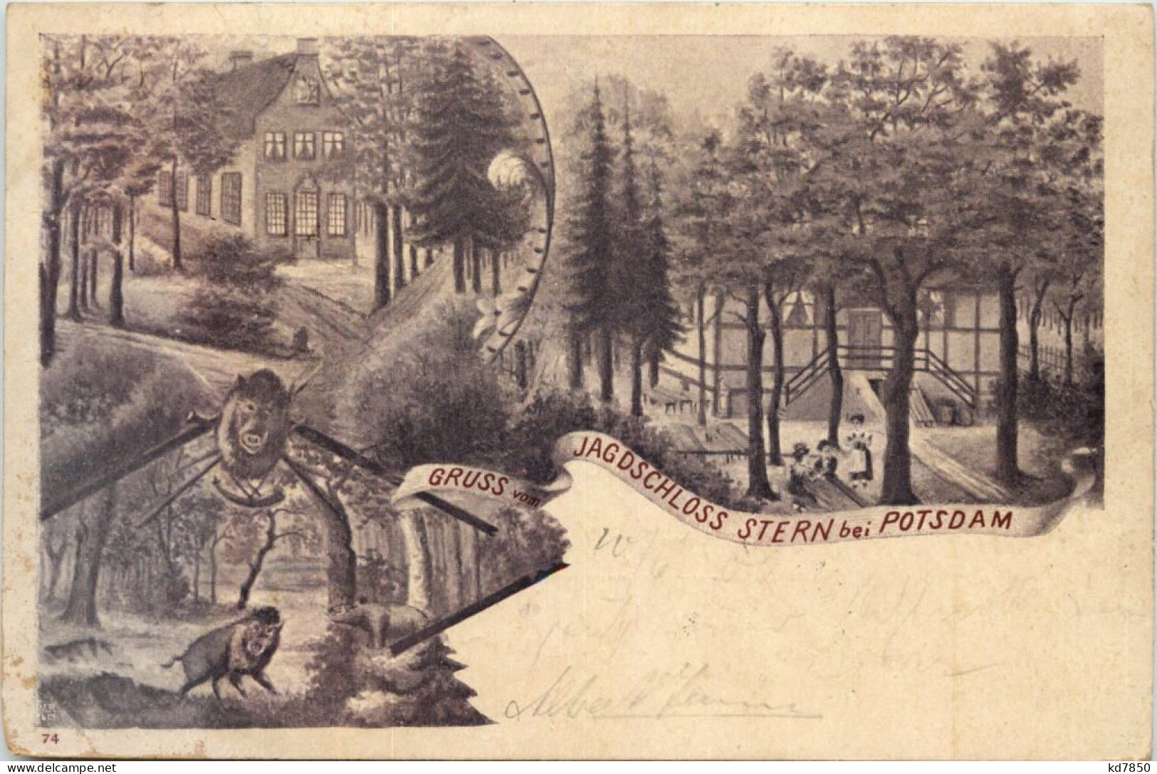 Gruss Vom Jagdschloss Stern Bei Potsdam - Litho - Potsdam