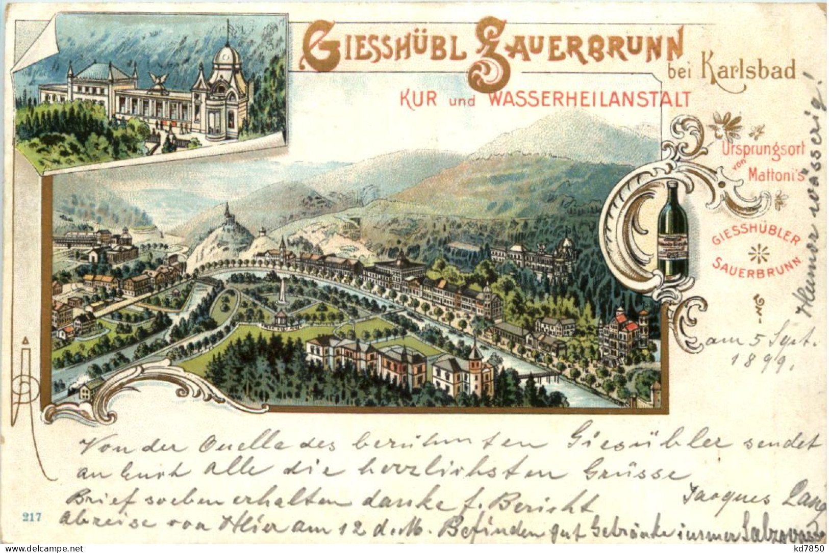 Giesshübl Sauerbrunn - Litho - Boehmen Und Maehren