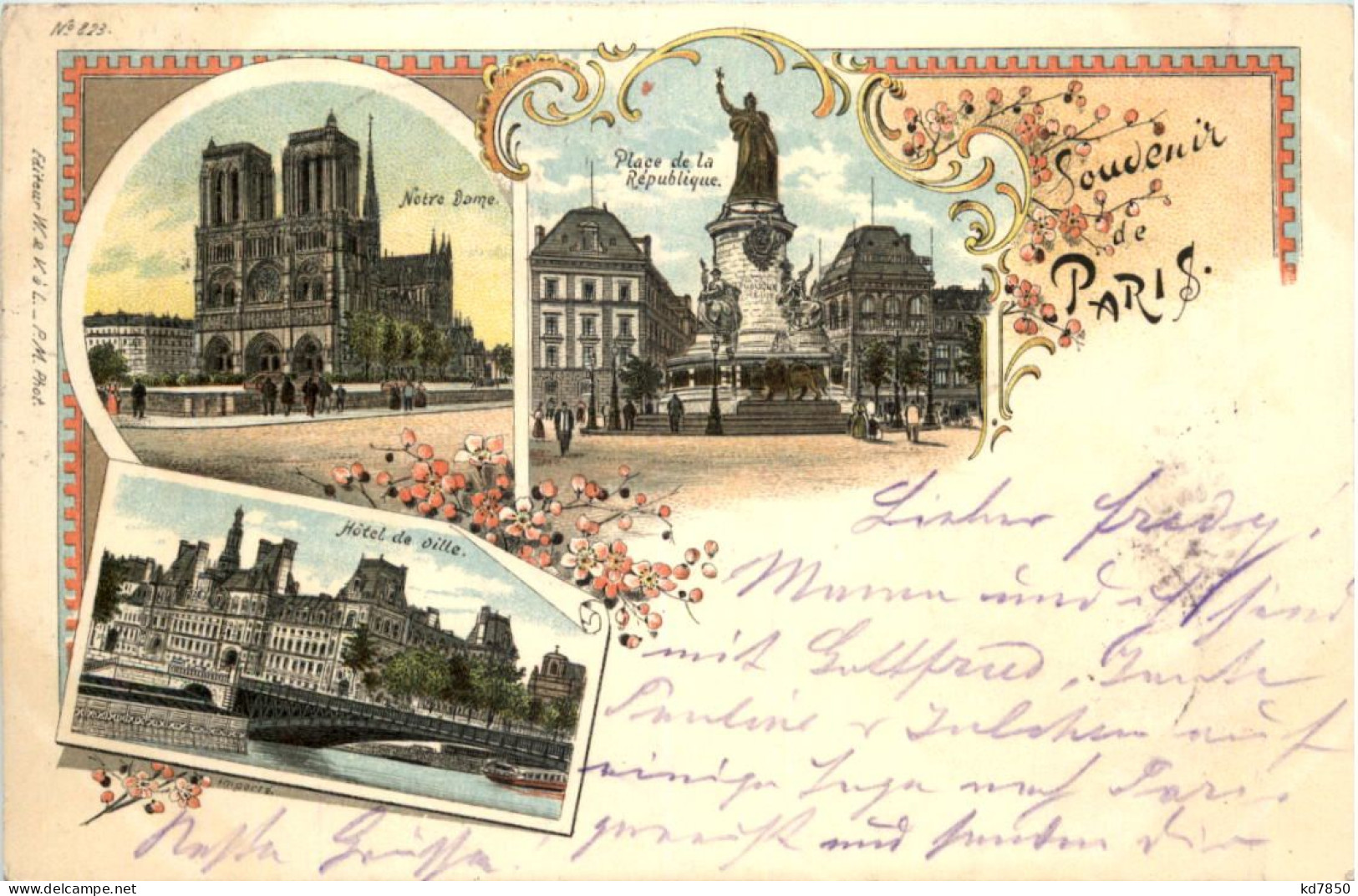 Souvenir De Paris - Litho - Sonstige & Ohne Zuordnung