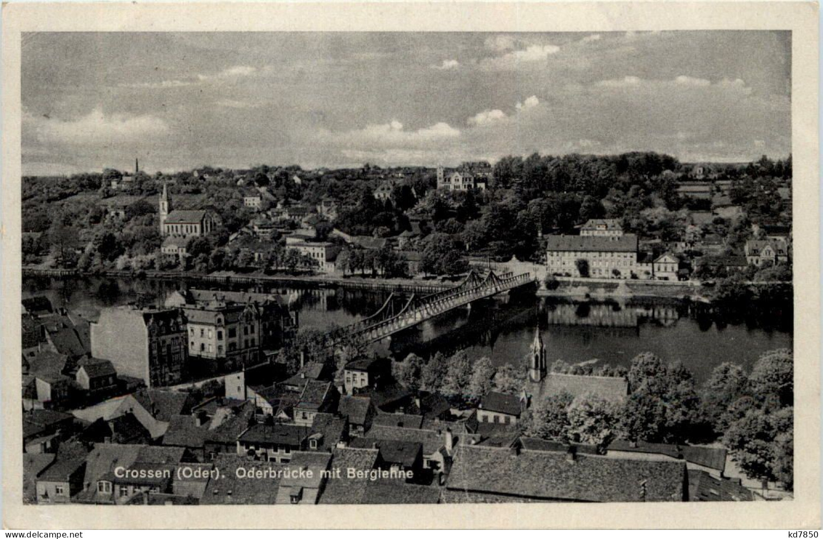 Crossen Oder, Oderbrücke Mit Berglehne - Pologne