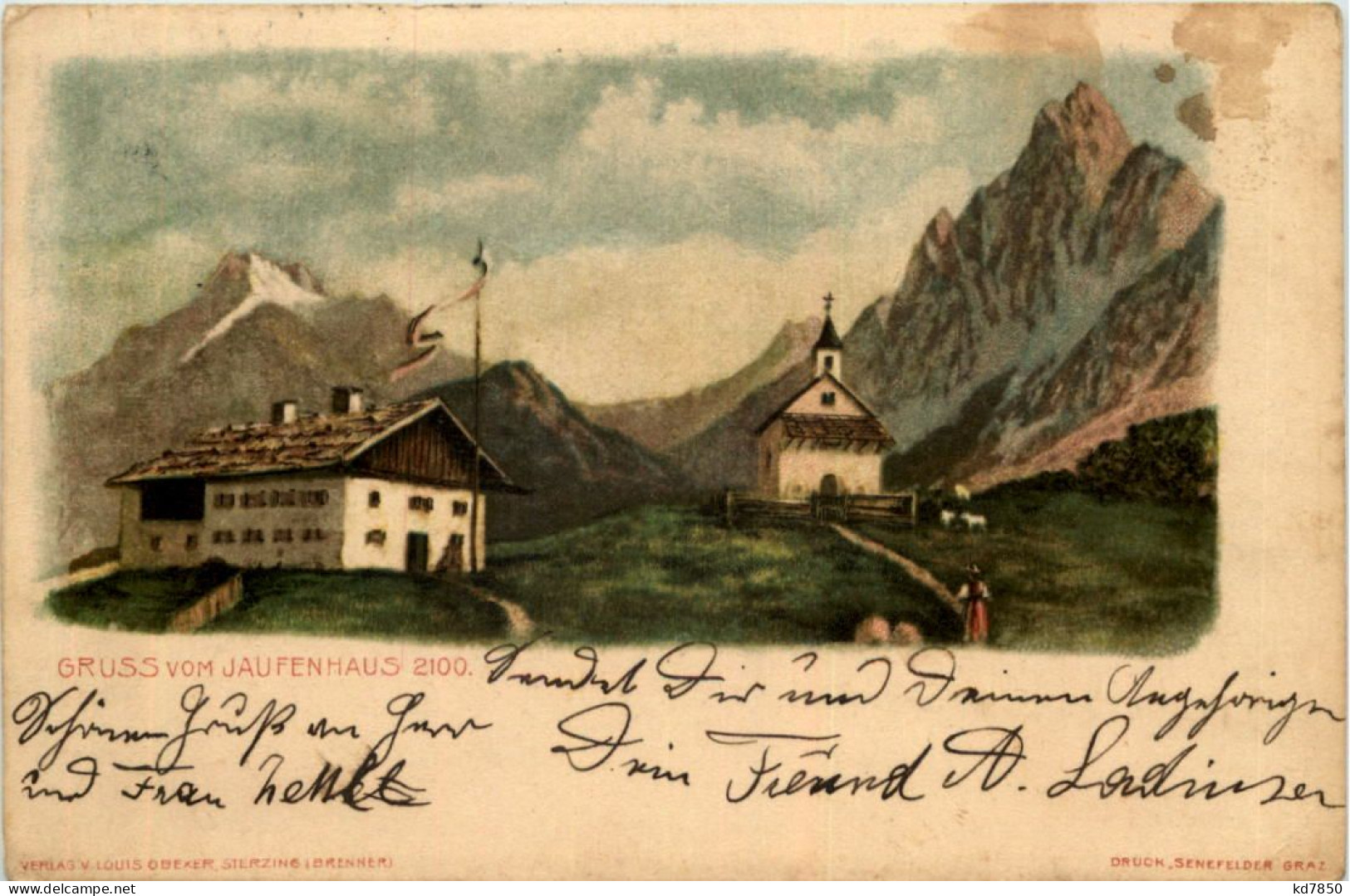 Gruss Vom Jaufenhaus - Litho - Sonstige & Ohne Zuordnung