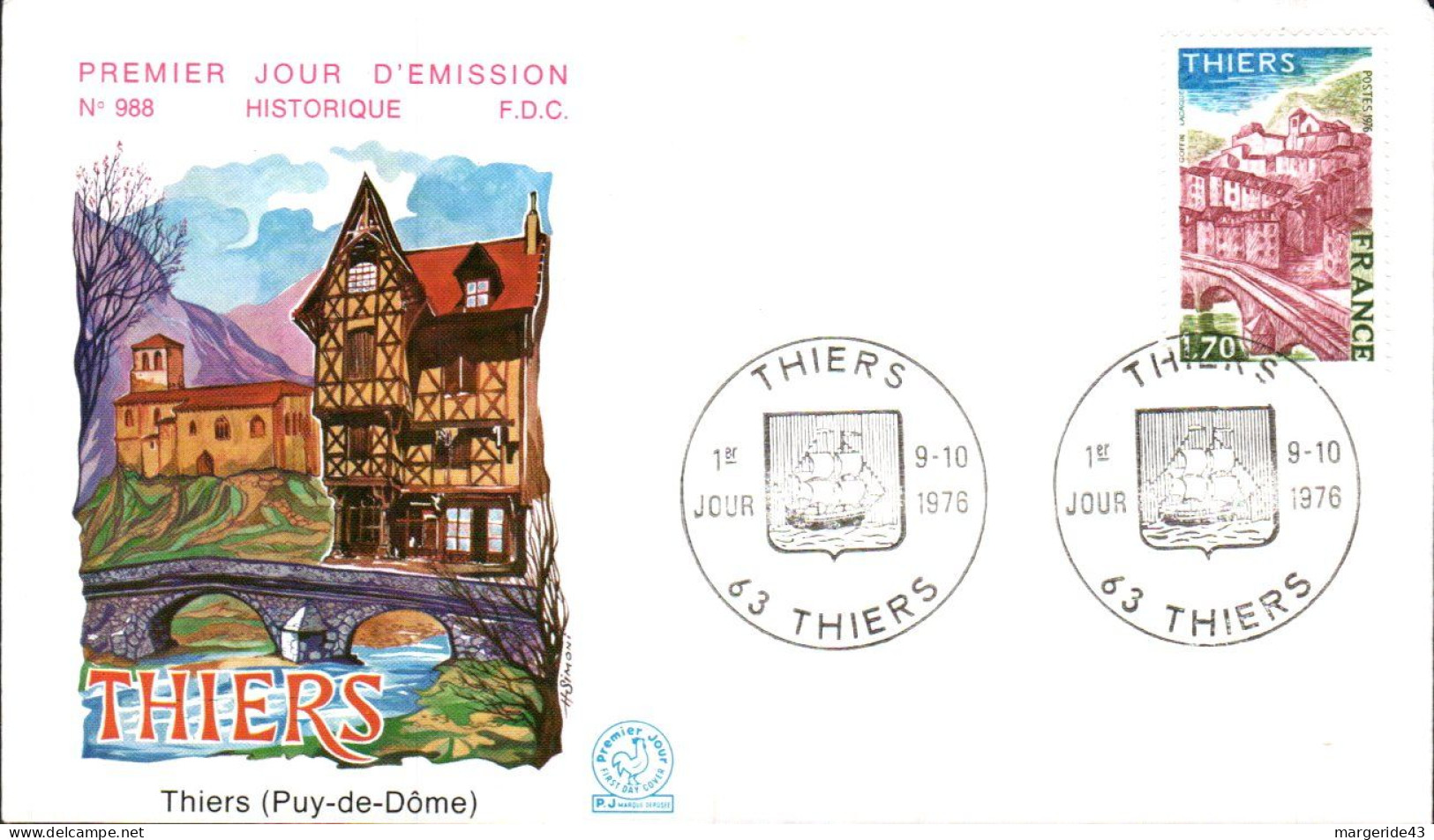 FDC 1976 THIERS PUY DE DOME - 1970-1979