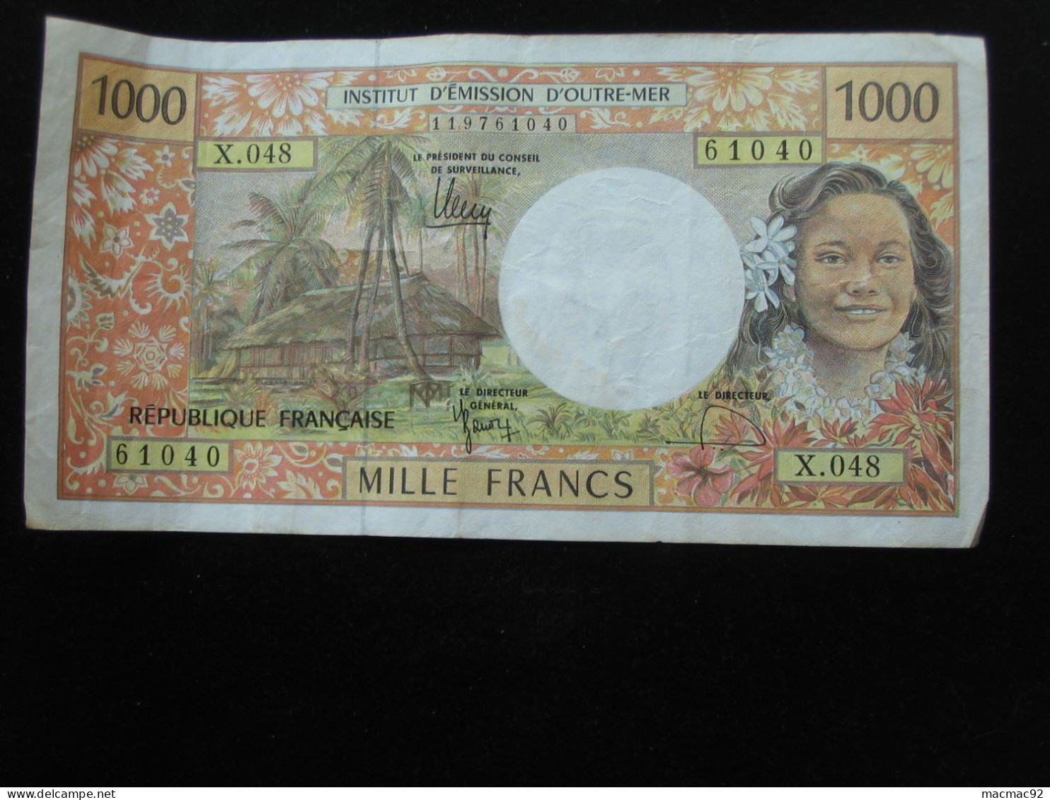 1000 Mille Francs 1996 - Institut D'émission D'outre Mer   **** EN ACHAT IMMEDIAT **** - Papeete (Französisch-Polynesien 1914-1985)