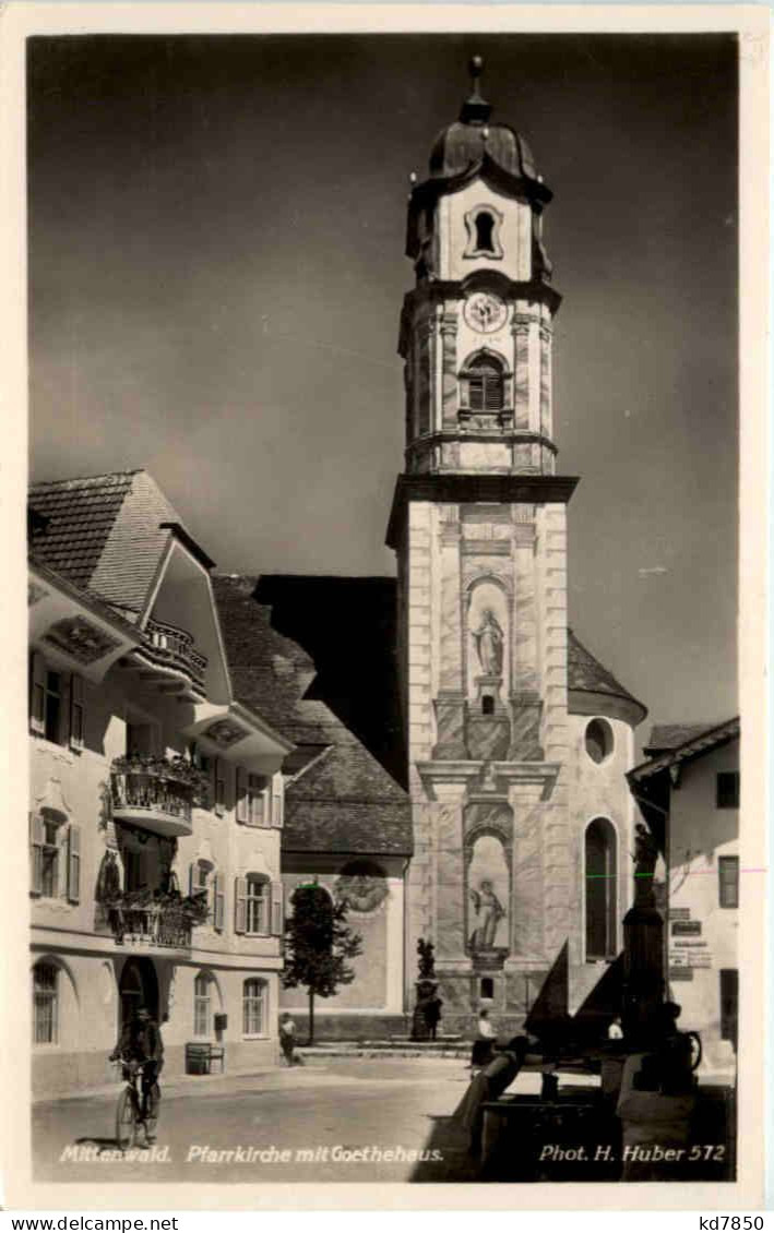 Mittenwald, Pfarrkirche Mit Goethehaus - Mittenwald