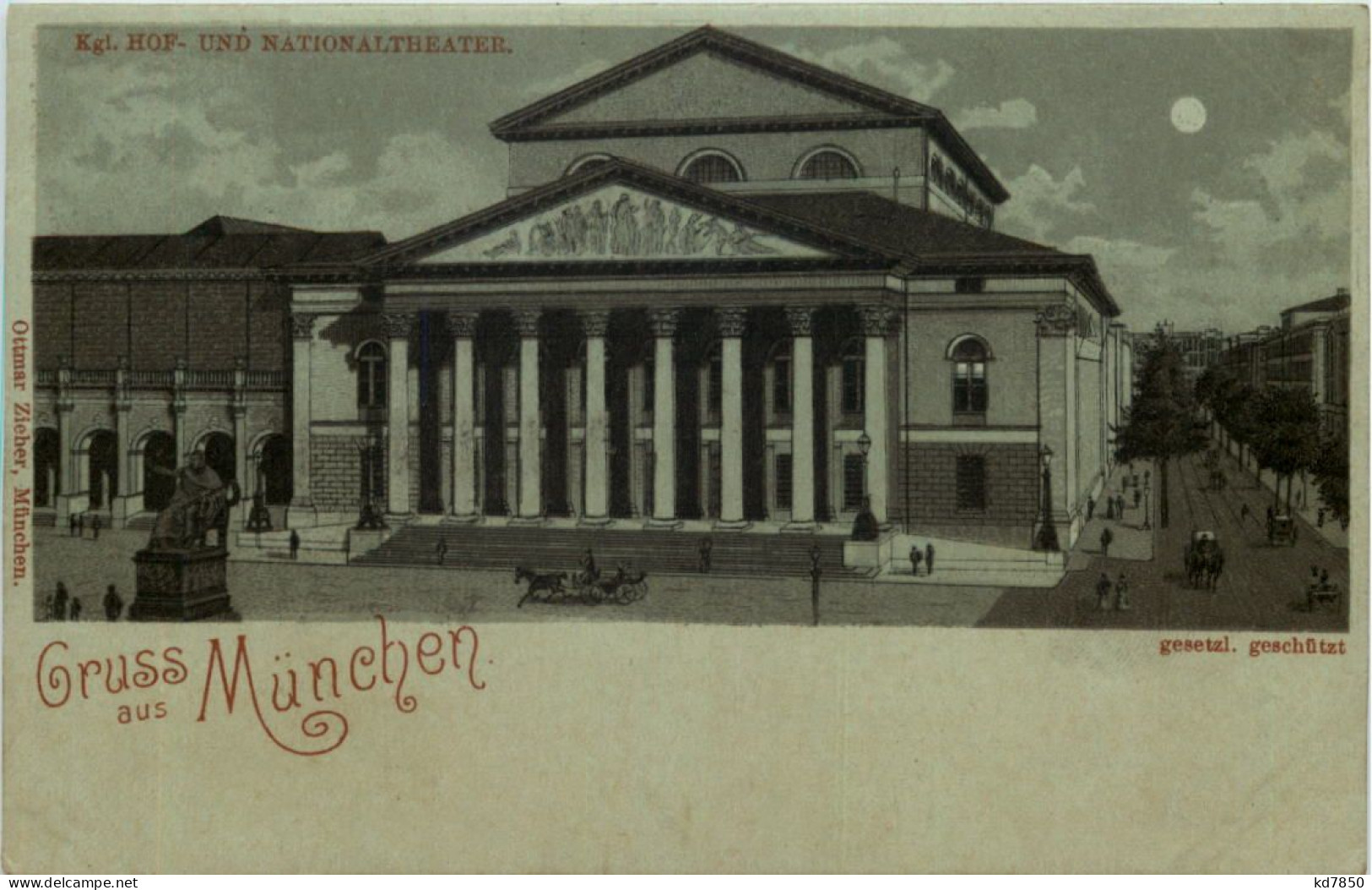 Gruss Aus München - Litho - Nationaltheater - München