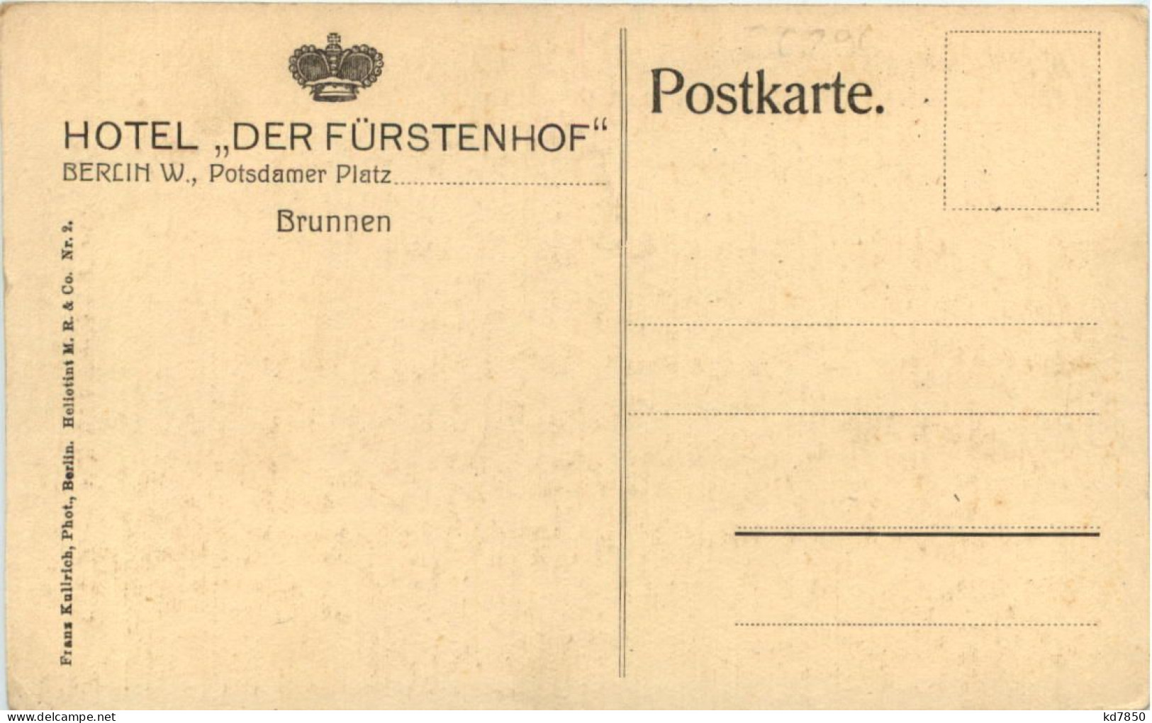 Berlin, Hotel Der Fürstenhof - Other & Unclassified