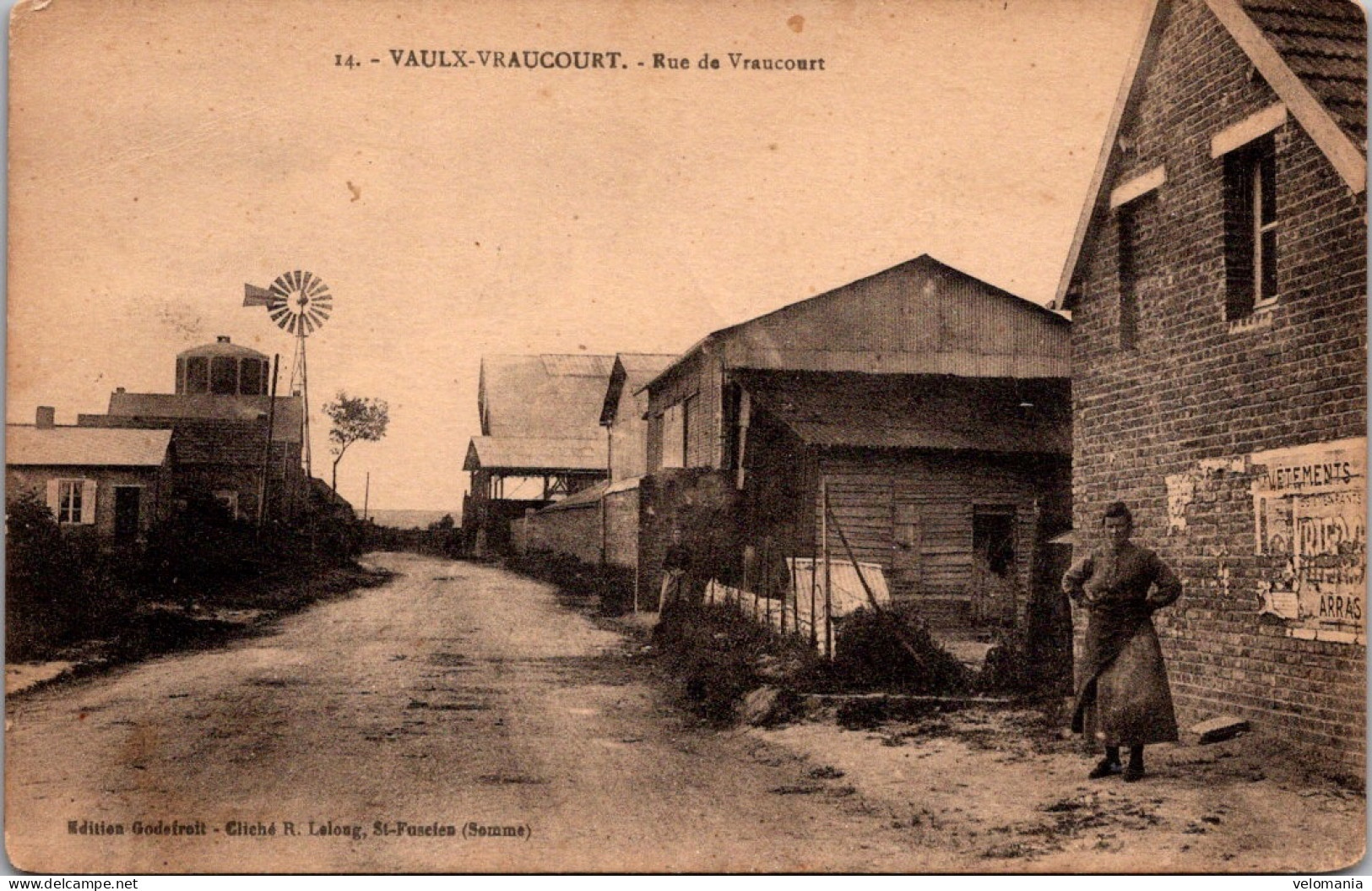 S16438 Cpa 62 Vaulx Vraucourt - Rue De Vraucourt - Autres & Non Classés