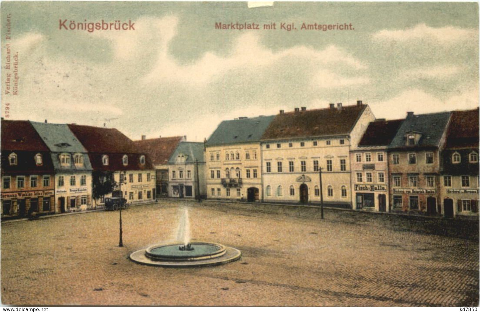 Königsbrück - Marktplatz Mit Kgl. Amtsgericht - Koenigsbrueck