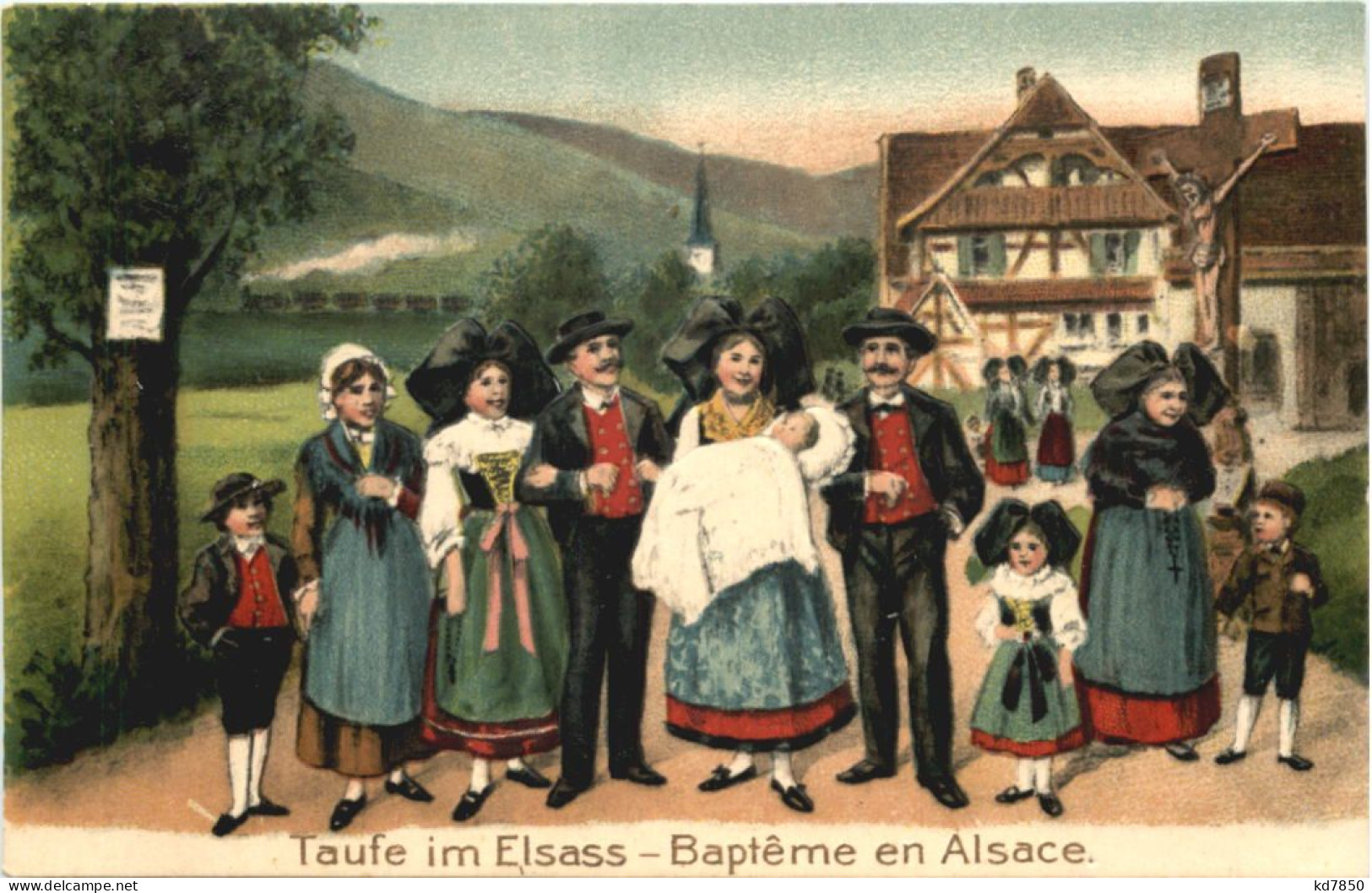 Taufe Im Elsass - Prägekarte - Altri & Non Classificati